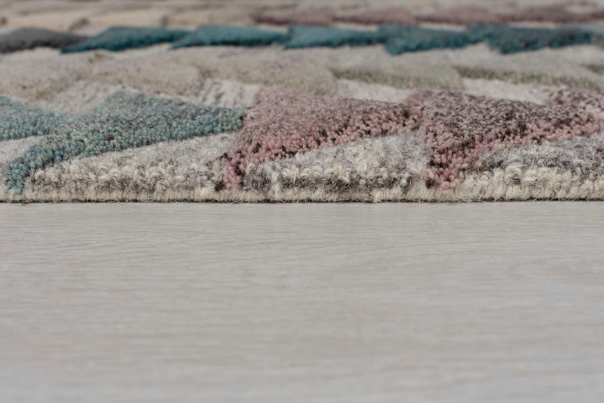 FLAIR RUGS Wollteppich »Archer 3D Effekt« rechteckig 10 mm Höhe Wolle, Teppich, Wohnzimmer, Schlafzimmer, Esszimmer