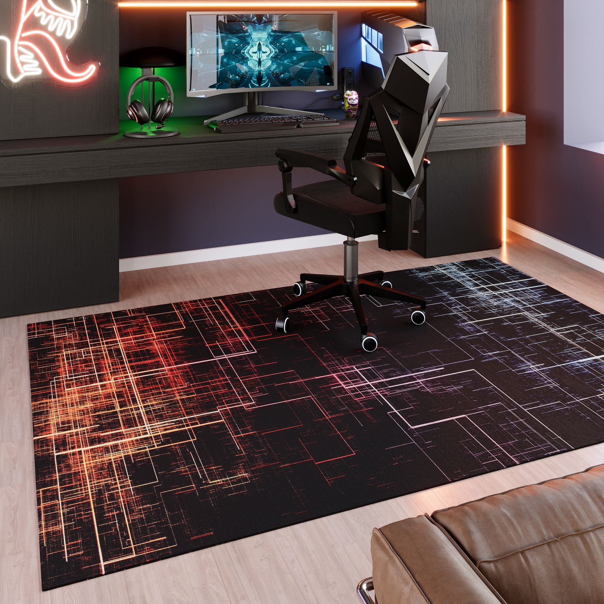 Wecon home Teppich »Quantum Warp«, rechteckig, 5 mm Höhe, Gamer Teppich, ge günstig online kaufen
