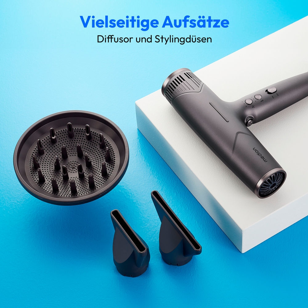 Medion® Ionic-Haartrockner »HD2 (MD19984)«, 1500 W, 3 Aufsätze, Selbstreinigungsfunktion, je 3 Temperatur- und Luftstromstufen