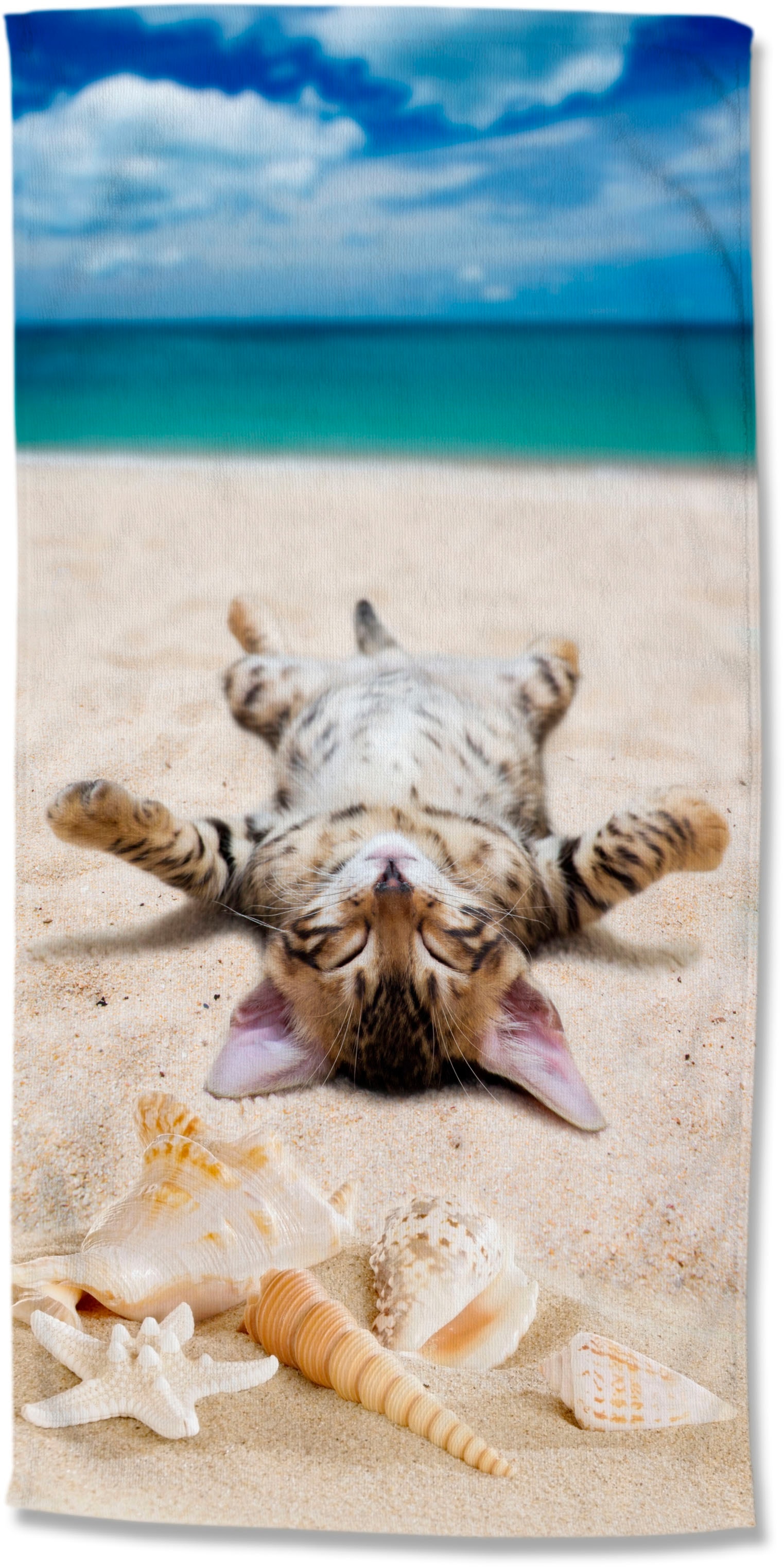 good morning Strandtuch »Beachcat«, (1 St.), schnell trocknet bequem und  schnell bestellen