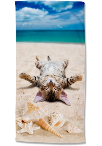 good morning Strandtuch »Beachcat«, (1 St.), schnell trocknet kaufen