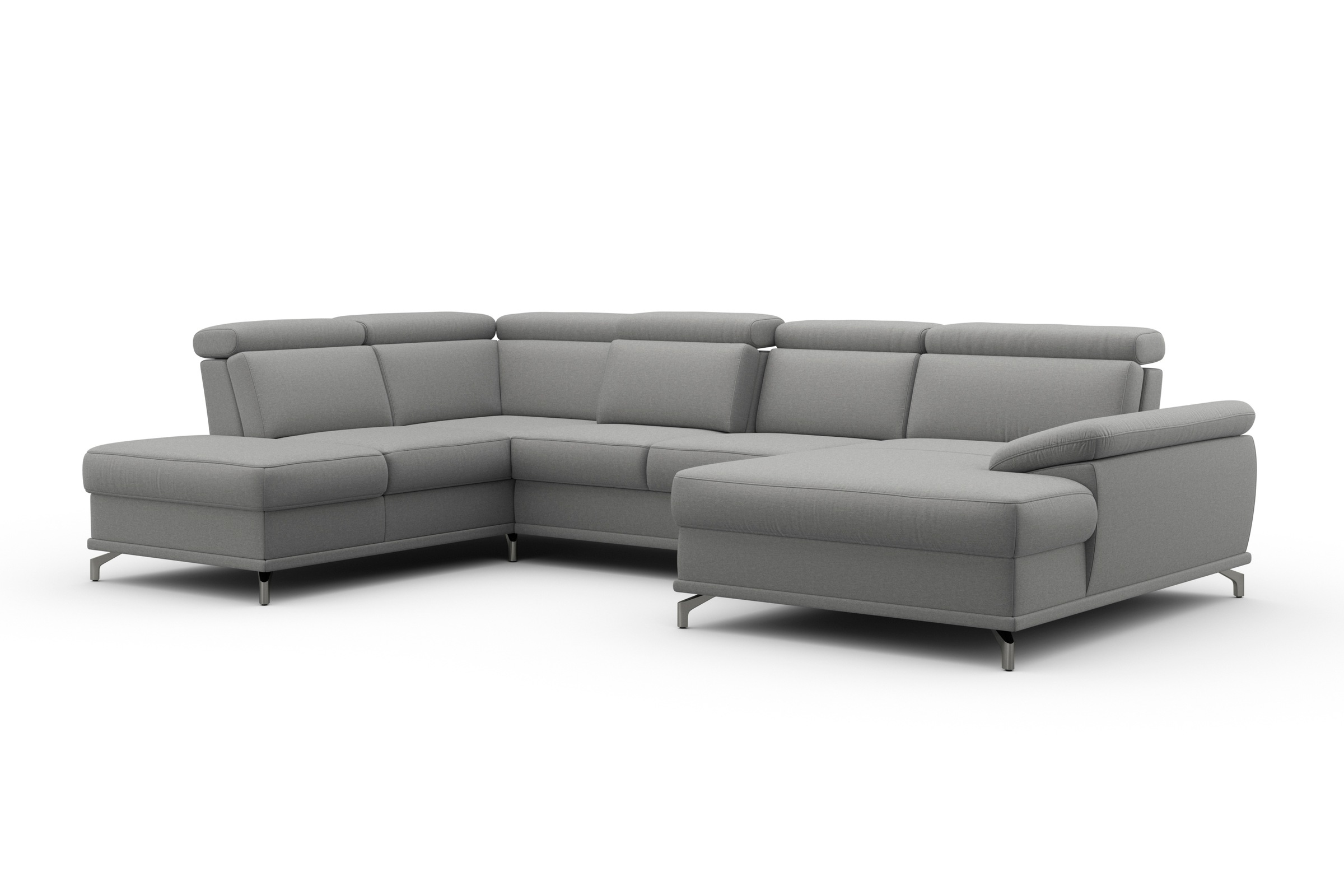 sit&more Wohnlandschaft »Cabrio U-Form, mit Sitztiefenverstellung, Arm- und Kopfteilverstellung«, 3 Nierenkissen, Federkern, optional Bettfunktion und Stauraum