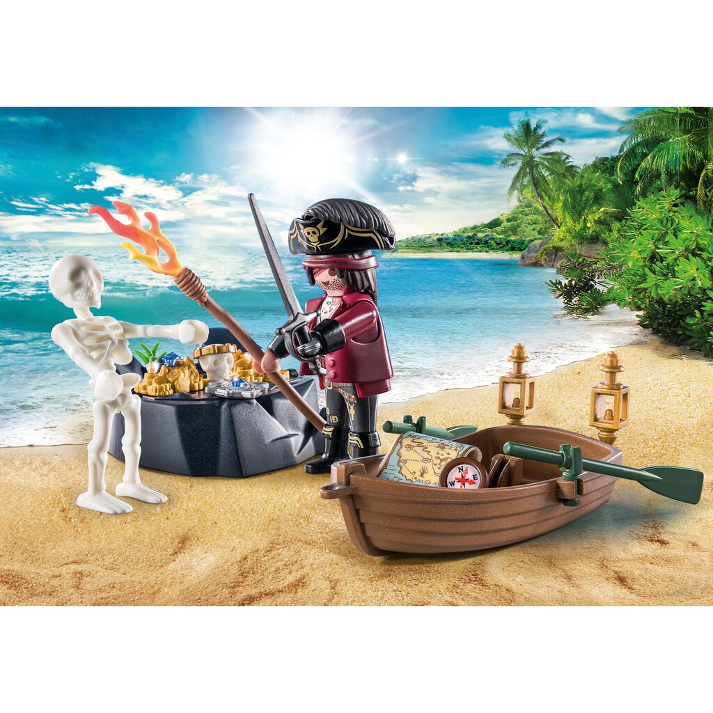 Playmobil® Konstruktions-Spielset »Starter Pack, Pirat mit Ruderboot (71254), Pirates«, (42 St.)