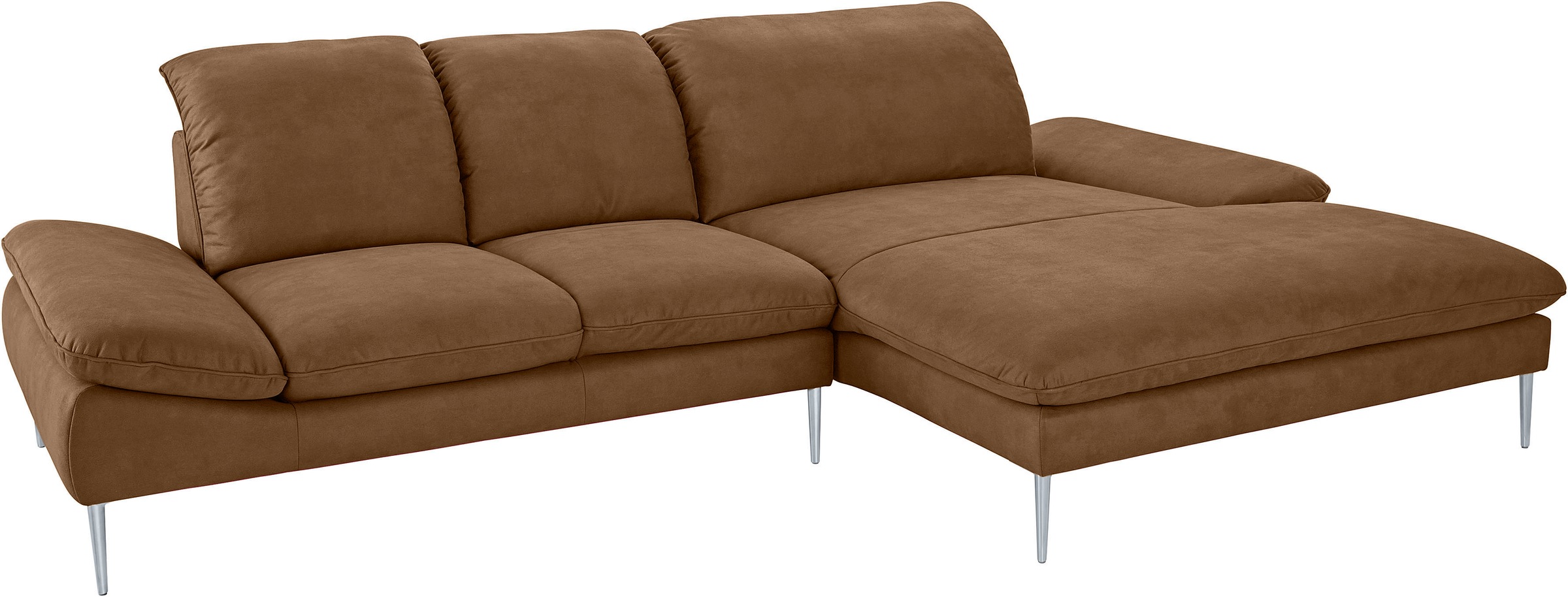 W.SCHILLIG Ecksofa »enjoy&MORE, Designsofa, elegant und bequem, L-Form«, mit Sitztiefenverstellung, Füße silber matt, Breite 310 cm