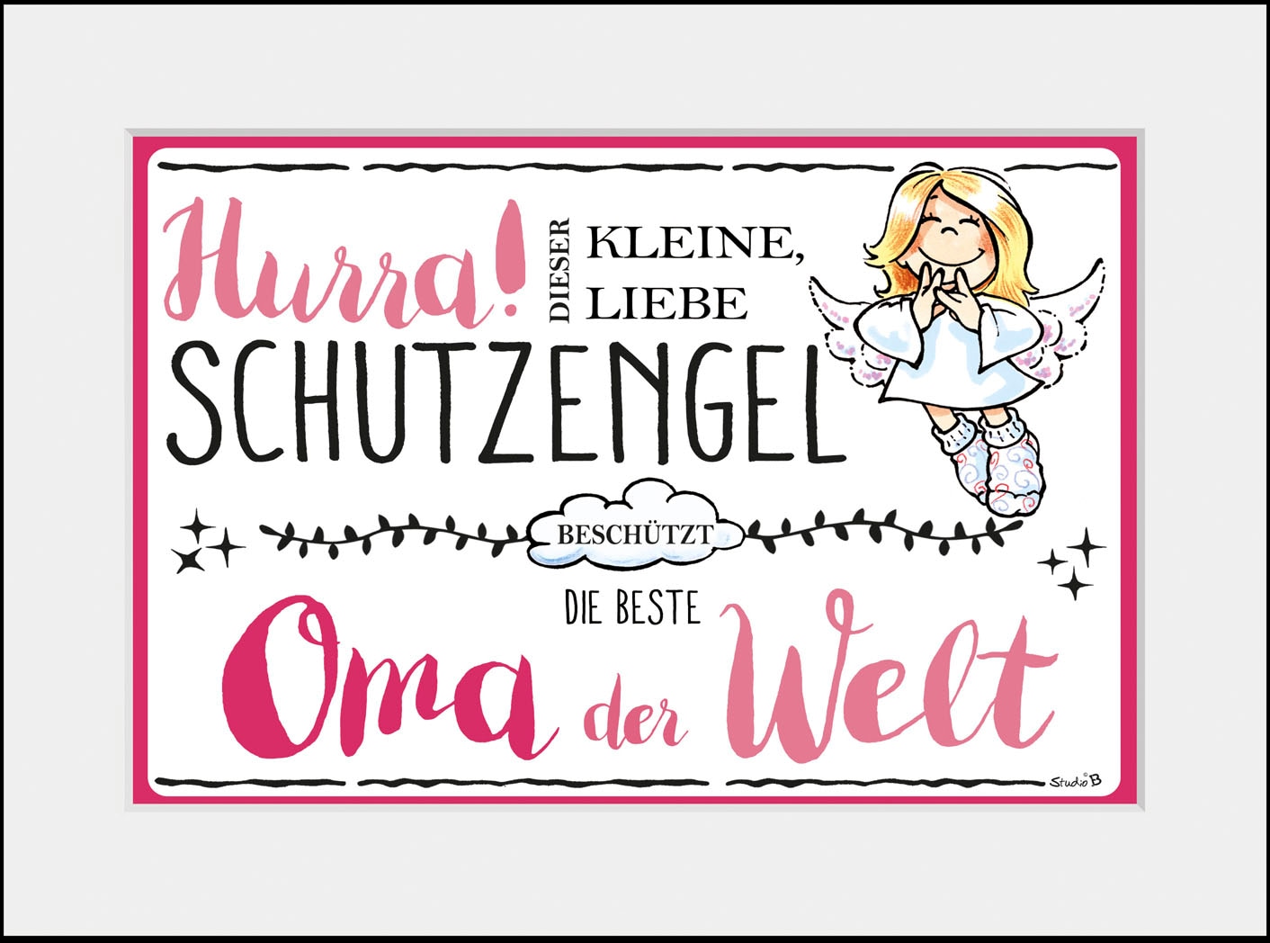 queence Bild »Schutzengel Oma«, Engel-Himmel-Stern-Sterne-Schriftzug-Sprüch günstig online kaufen