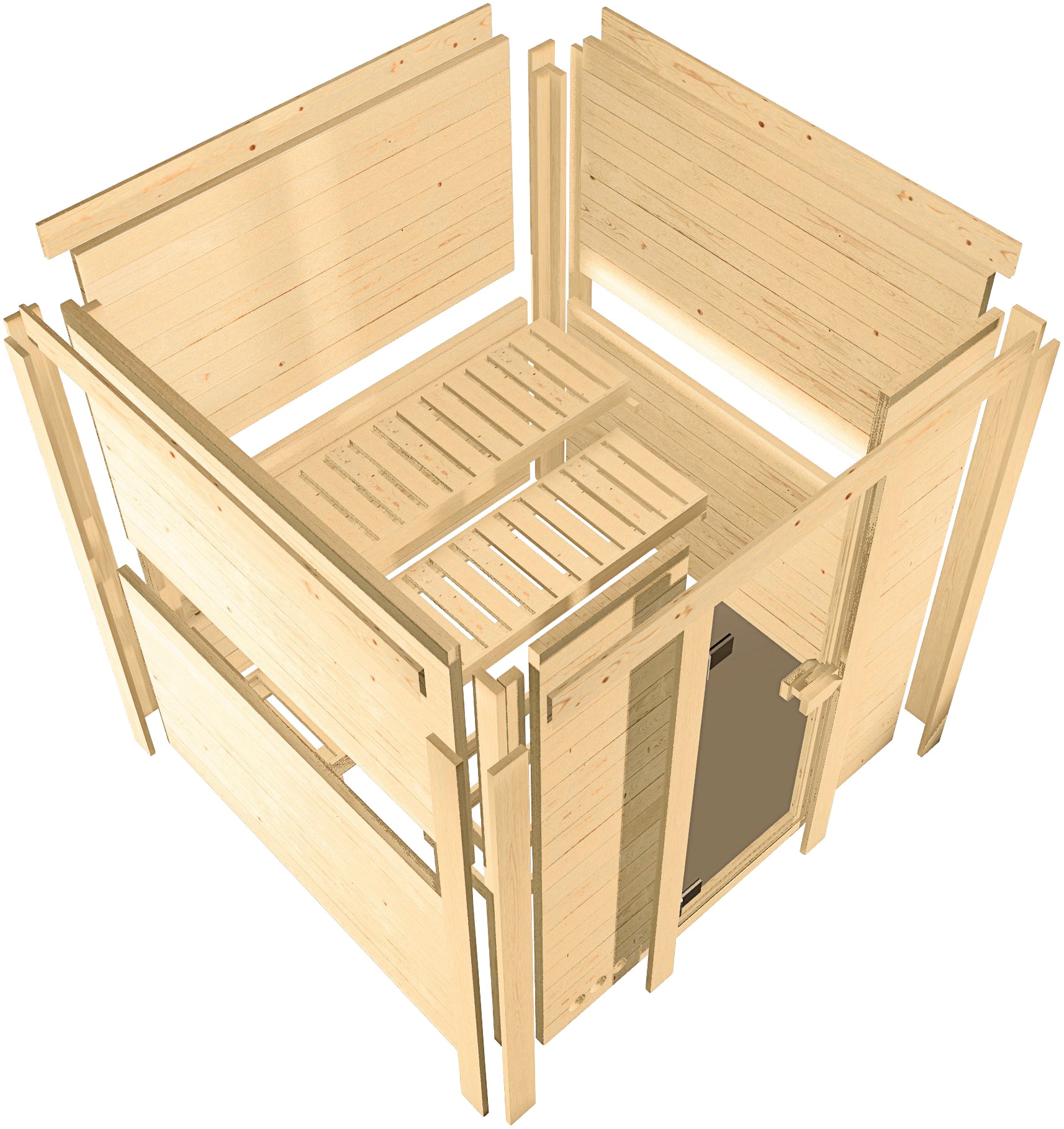 Karibu Sauna »Sanna 2«, 9-kW-Bio-Ofen mit externer Steuerung