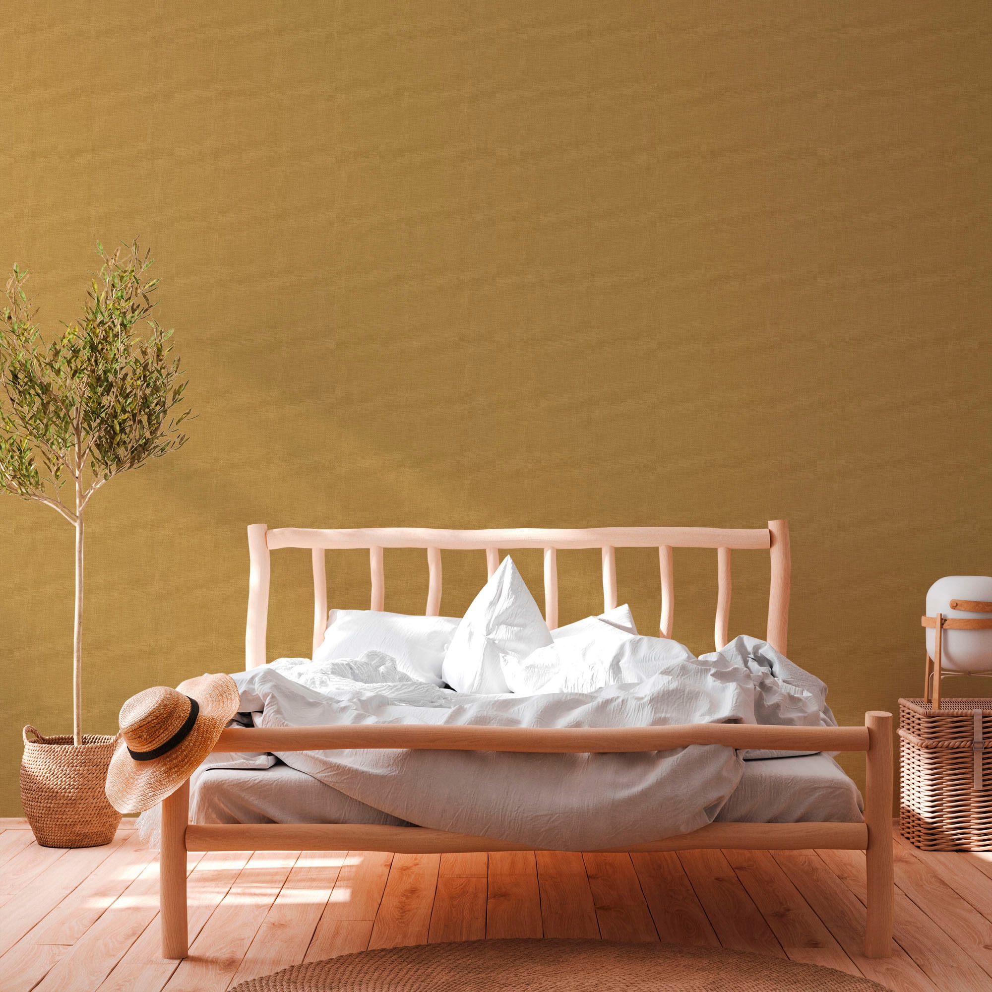 A.S. Création Vliestapete »Hygge«, unifarben-Leinenoptik-Flechtoptik, Tapete Gewebe Tapete Stoffoptik Tapeten Wohnzimmer Schlafzimmer Küche
