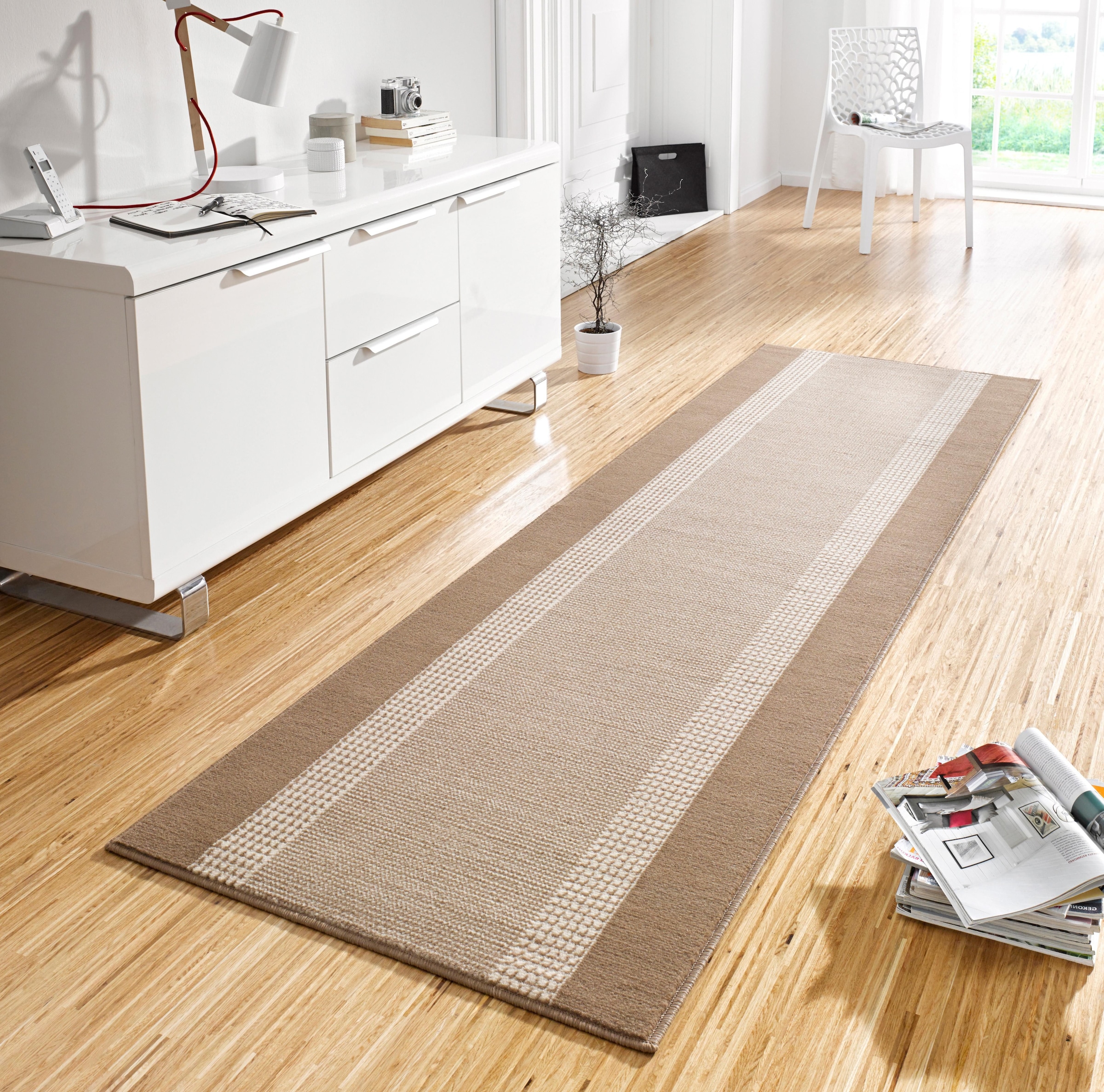 HANSE Home Läufer »Band«, rechteckig, kaufen Design, Schlicht, Rechnung auf gekettelt, Kurzflor, dezentes ringsum Robust