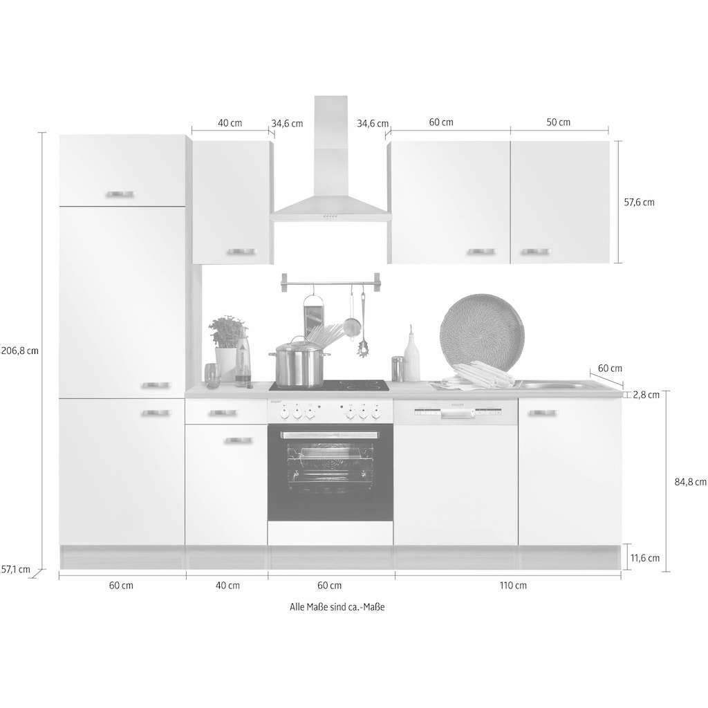 OPTIFIT Küchenzeile »Faro«, ohne E-Geräte, Breite 270 cm