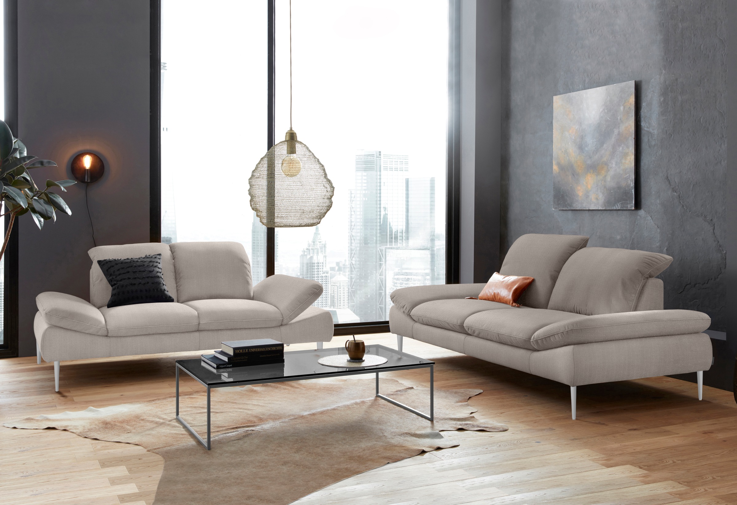 W.SCHILLIG 2,5-Sitzer »enjoy&MORE«, mit Sitztiefenverstellung, Füße silber matt, Breite 232 cm