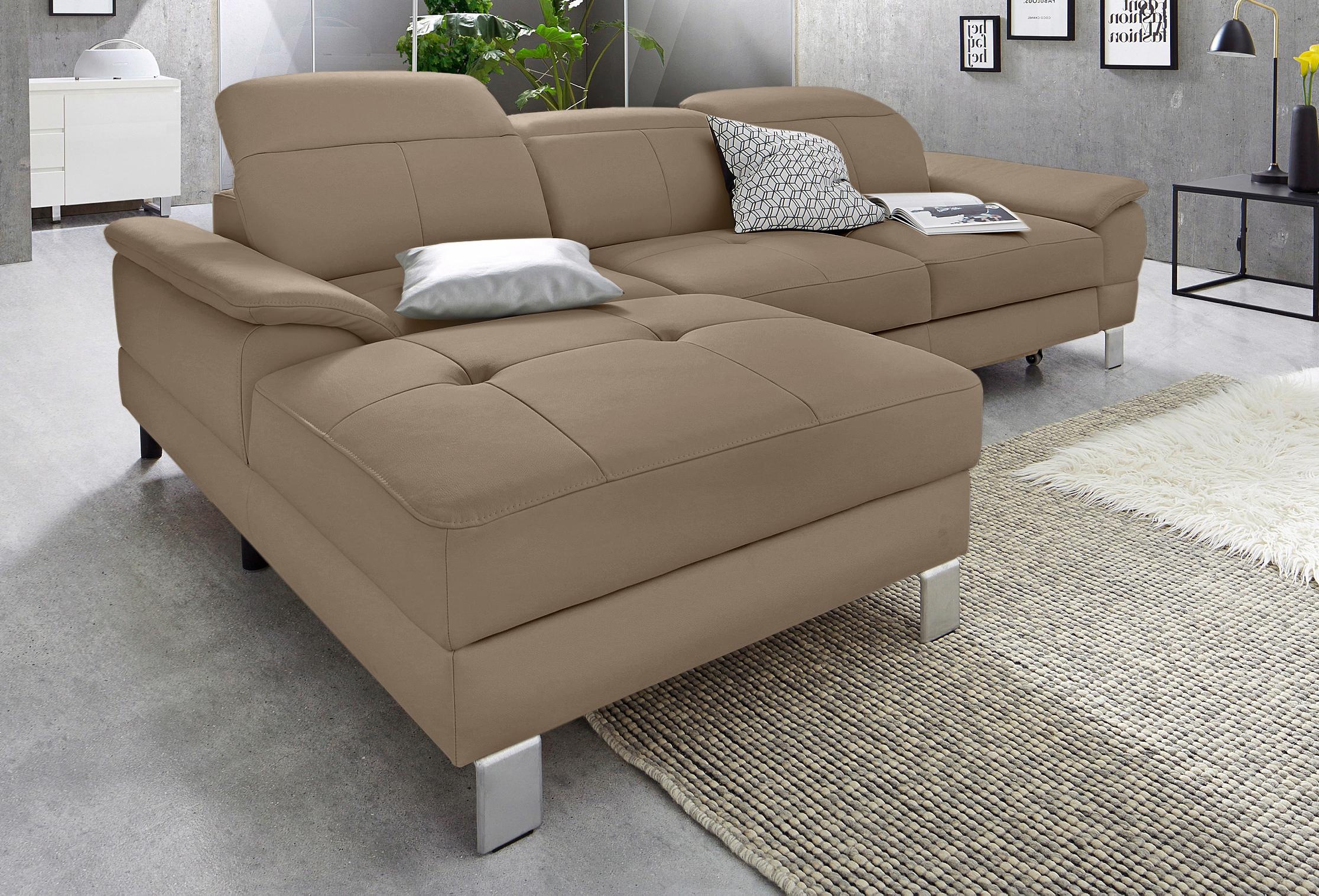 exxpo - sofa fashion Ecksofa »Mantua 2, inkl. Kopf- bzw. Rückenverstellung, bequem, L-Form«, wahlweise mit Bettfunktion und Bettkasten, tolle Verarbeitungsdetails