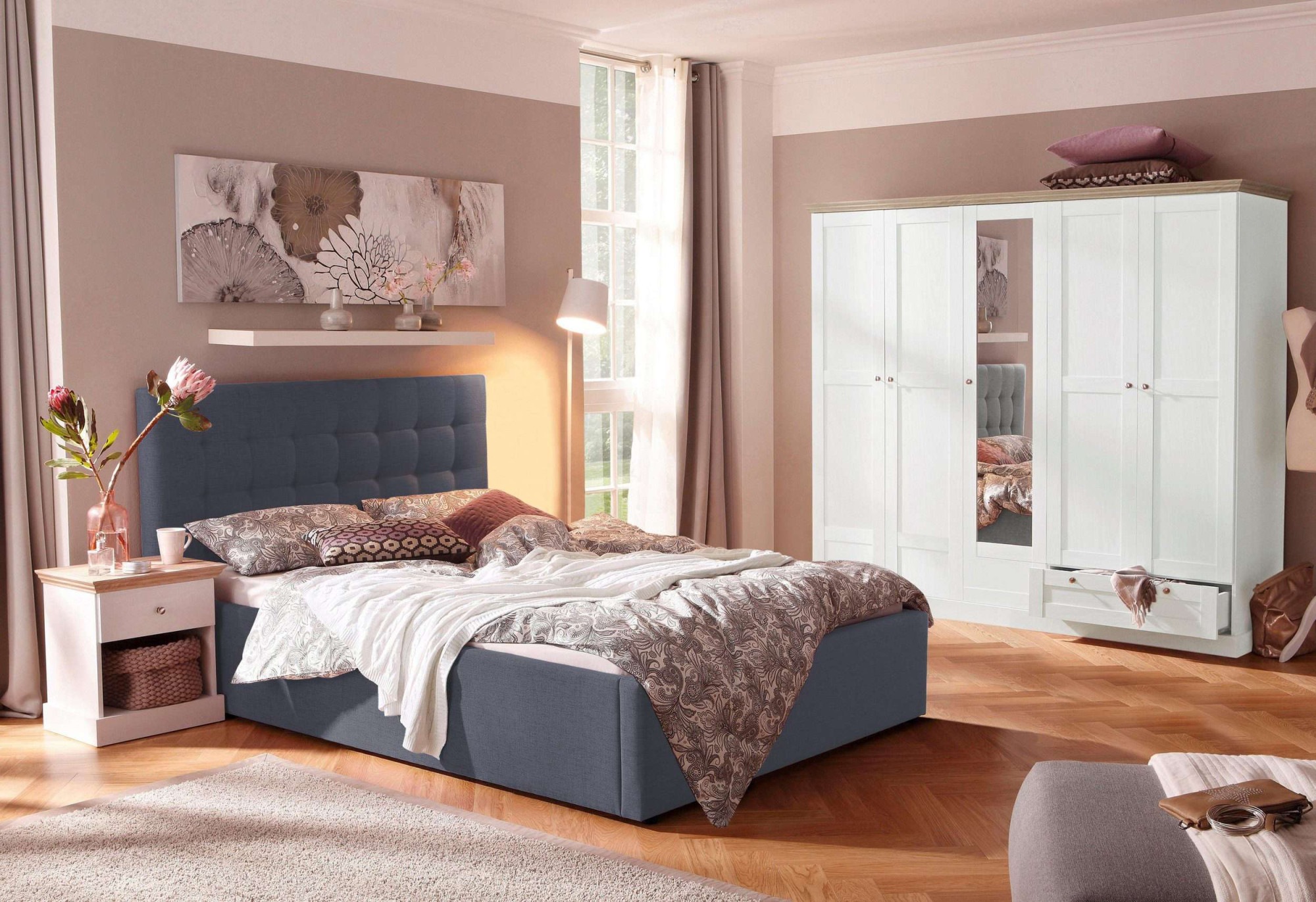 Home affaire Polsterbett "Hamar, Knopfsteppung im Kopfteil, bis 250 KG bela günstig online kaufen