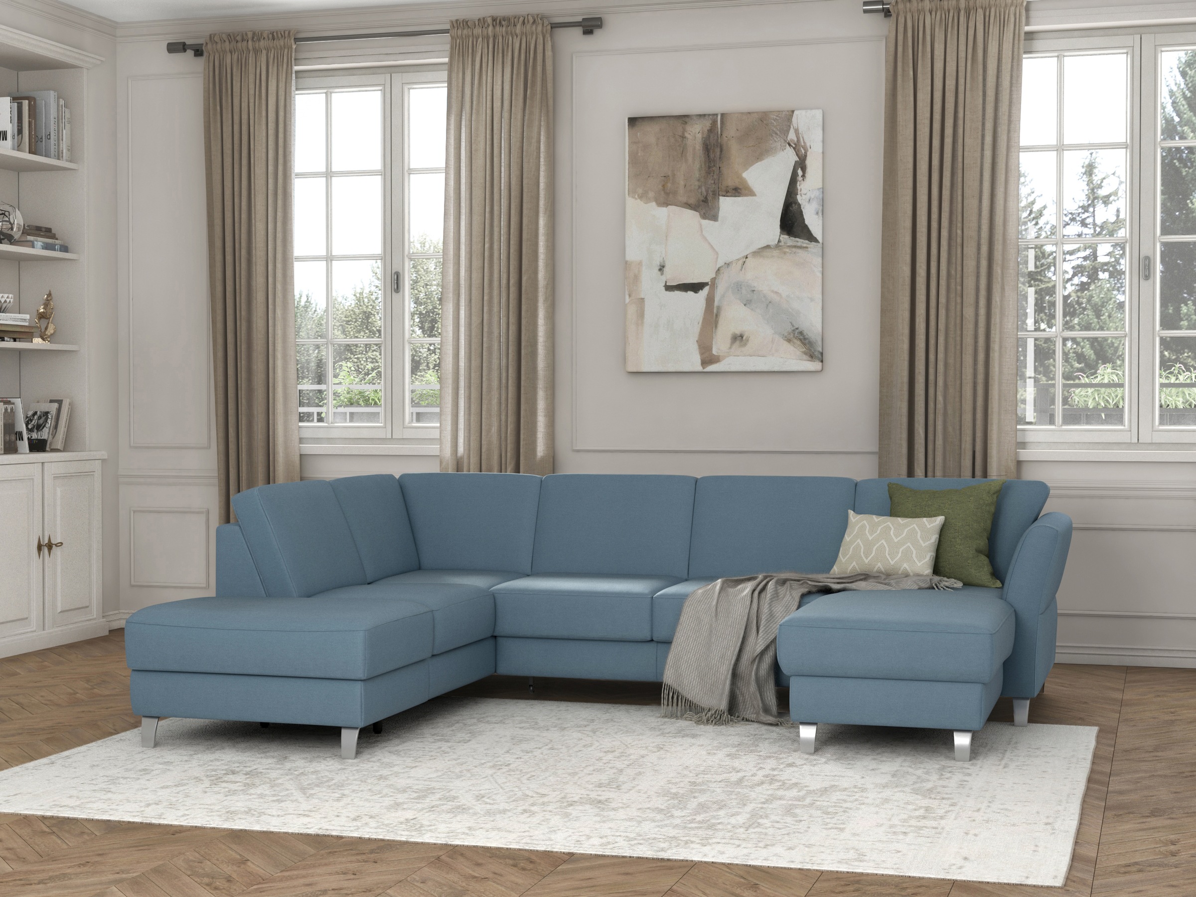 sit&more Wohnlandschaft »Visby U-Form« Wahlweise mit Bettfunktion und Staur günstig online kaufen