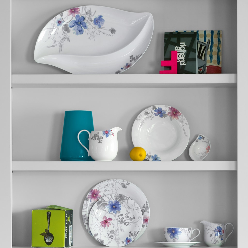 Villeroy & Boch Suppenteller »Suppenteller Mariefleur Gris Basic ø 23,1 cm bunt«