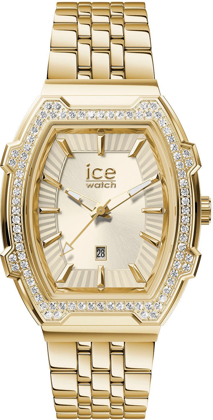 Ice-watch Quarzuhr »Ice Boliday - Full Steel Shiny - Small - 3H + Date« Armbanduhr, Damenuhr, Edelstahlarmband, Datum, Analog
