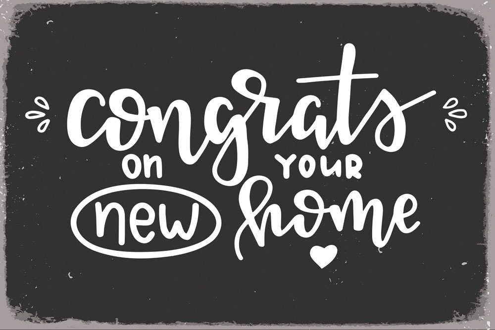 queence Metallbild »New Home«, Schriftzüge-Schriftzug-Sprüche-Sprüche & Texte-Herzen, (1 St.), Stahlschild, Blechschild, Spruch, Einzug, Gastgeschenk