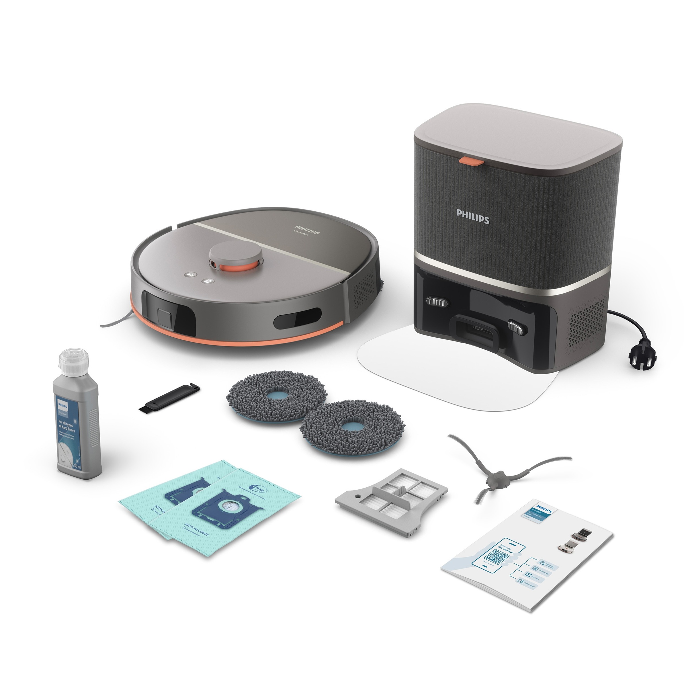 Philips Nass-Trocken-Saugroboter »XU5100/10 5000 Series mit 10.000pa Saugkraft, doppeltem Wischmopp«, LDS-Radarnavigationssystem, HomeRun App, inkl. Entleerungsstation