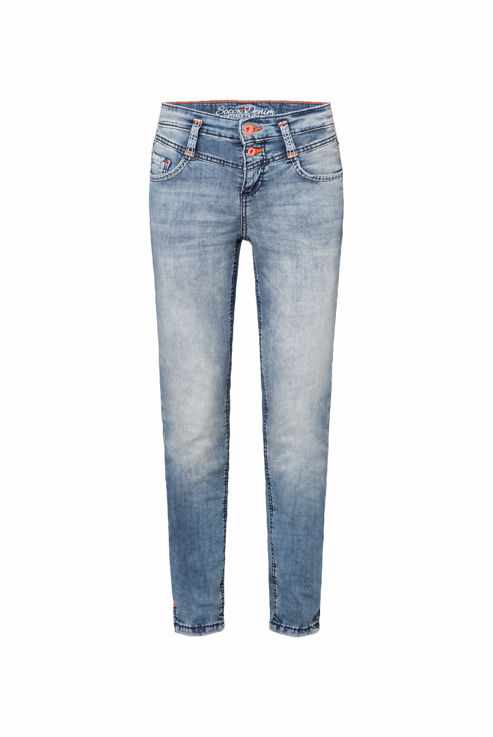SOCCX Slim-fit-Jeans, mit zwei Knöpfen am Bund