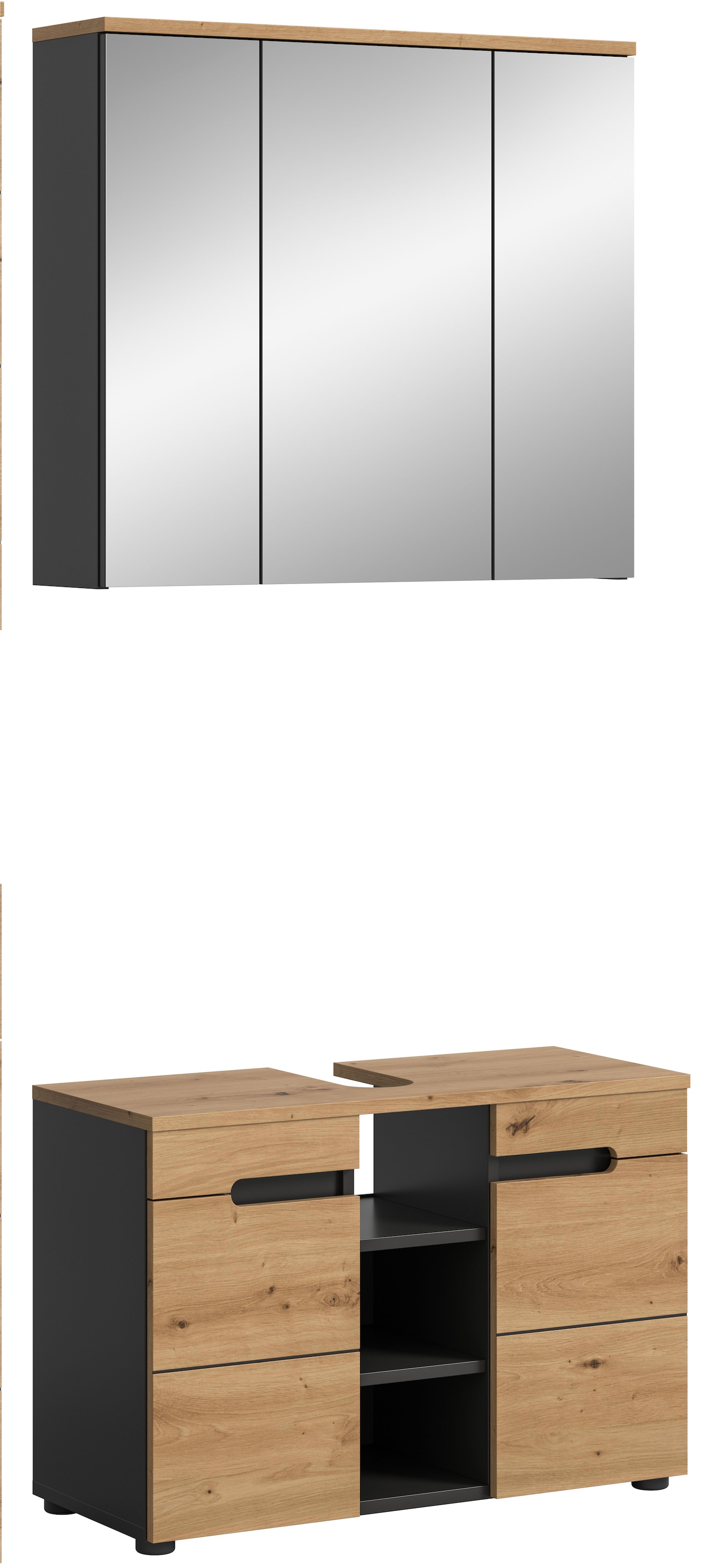 INOSIGN Badmöbel-Set »REHAT, 2-teilig, Breite 80 cm, mit Grifflosen Fronten günstig online kaufen