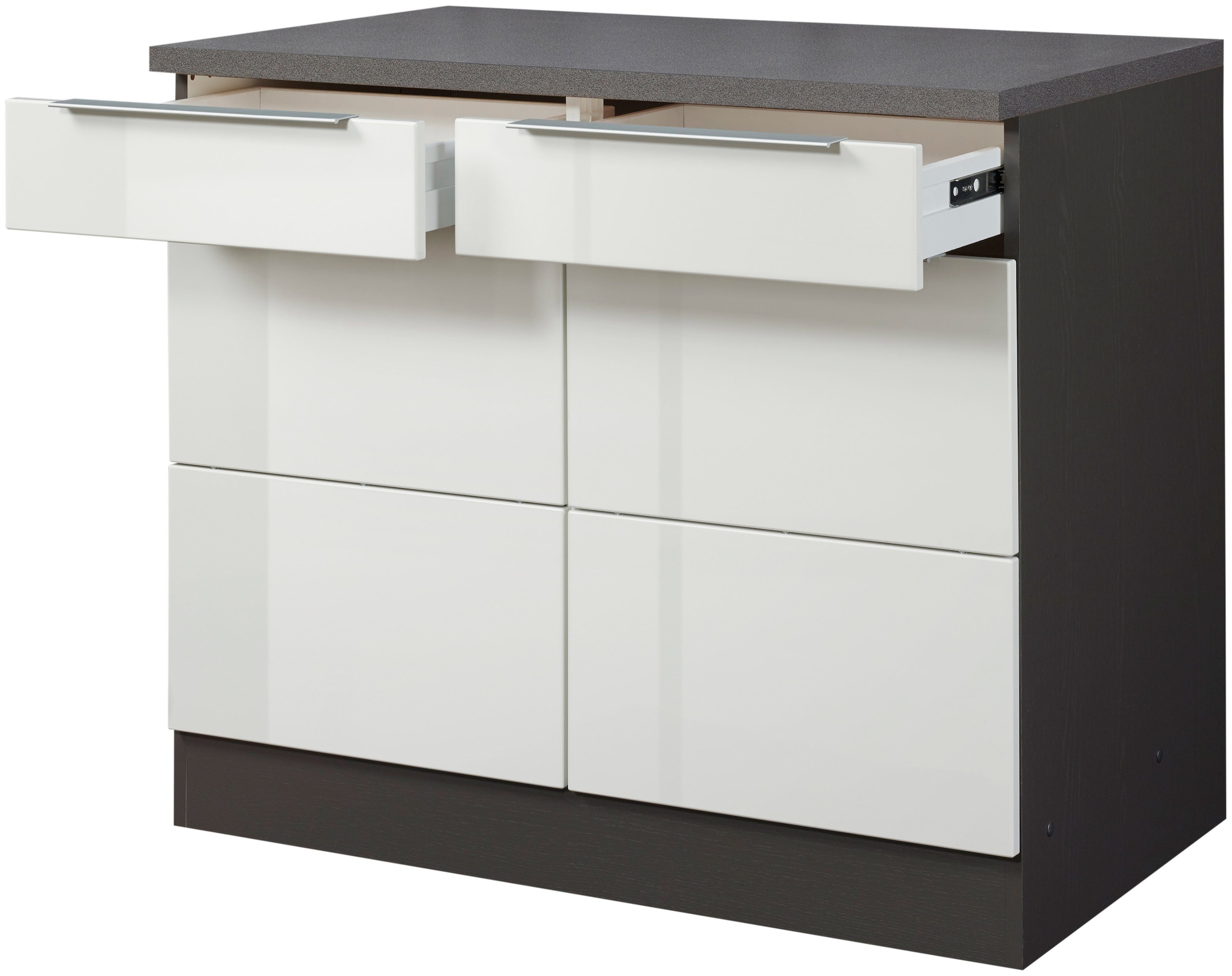 KOCHSTATION Unterschrank »KS-Brindisi«, 100 cm breit, viel Stauraum