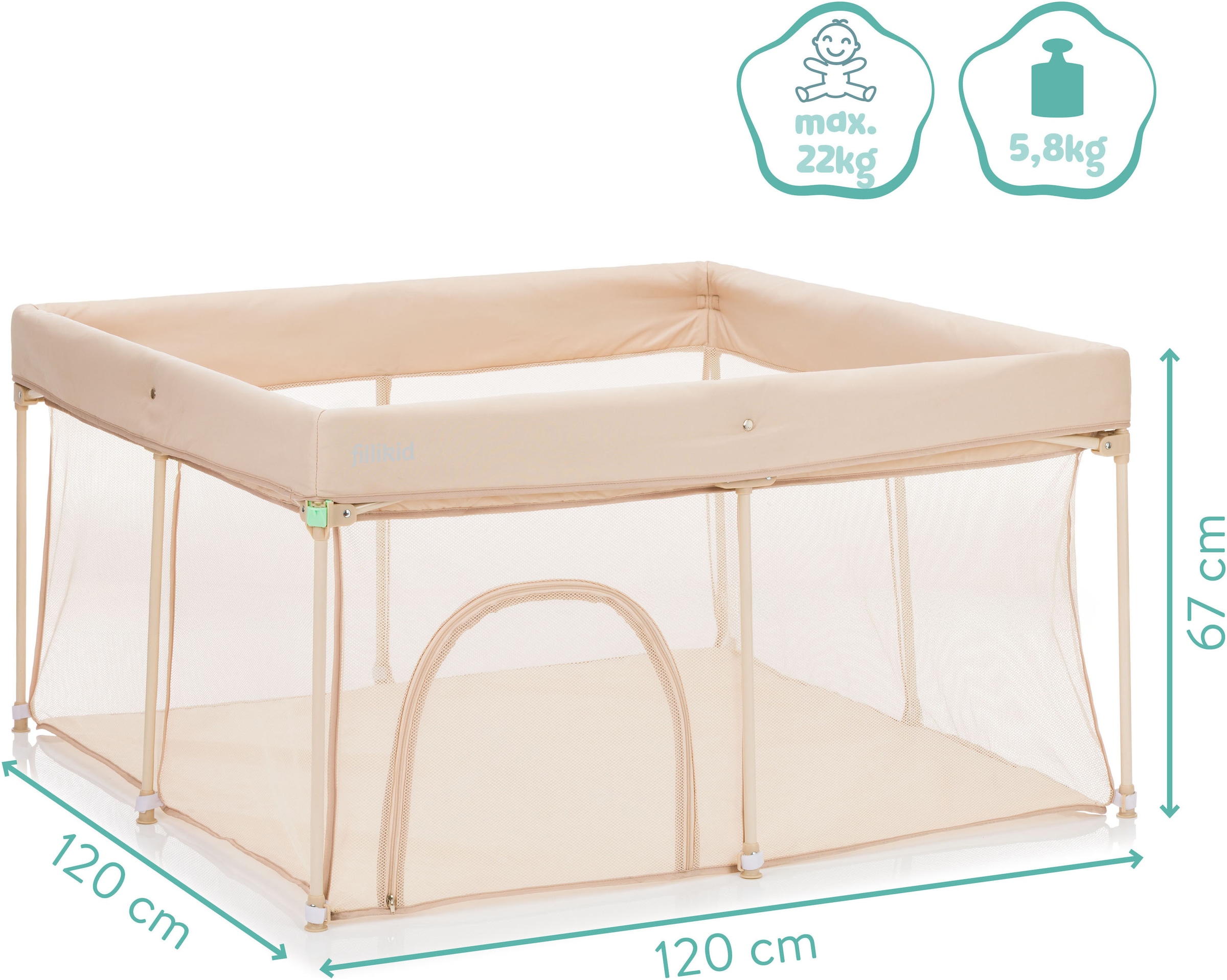 Fillikid Laufgitter »Dubai« bis 22 kg mit Transporttasche