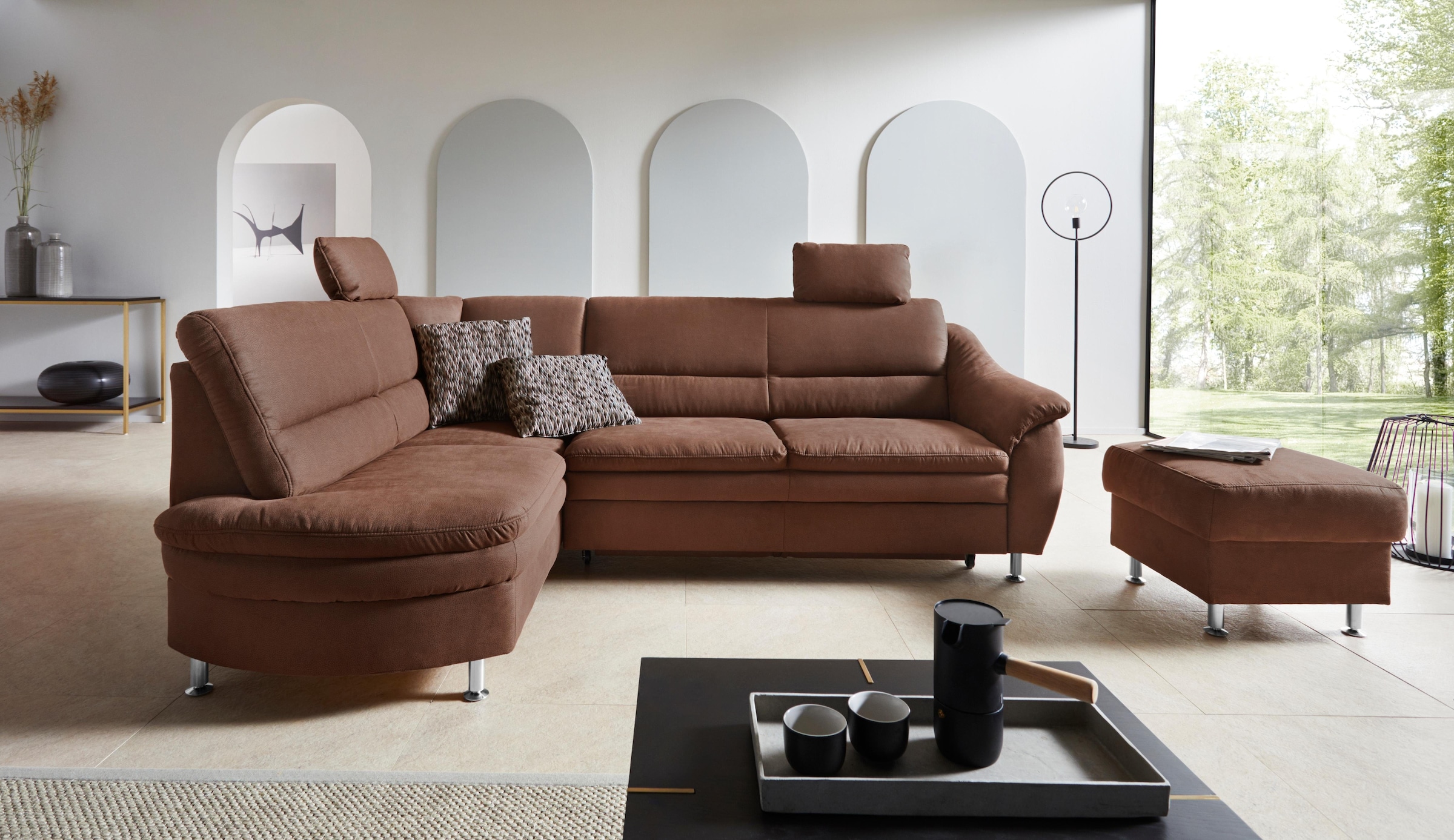 Places of Style Ecksofa »Cardoso L-Form«, Federkern, wahlweise mit Bett, Sc günstig online kaufen