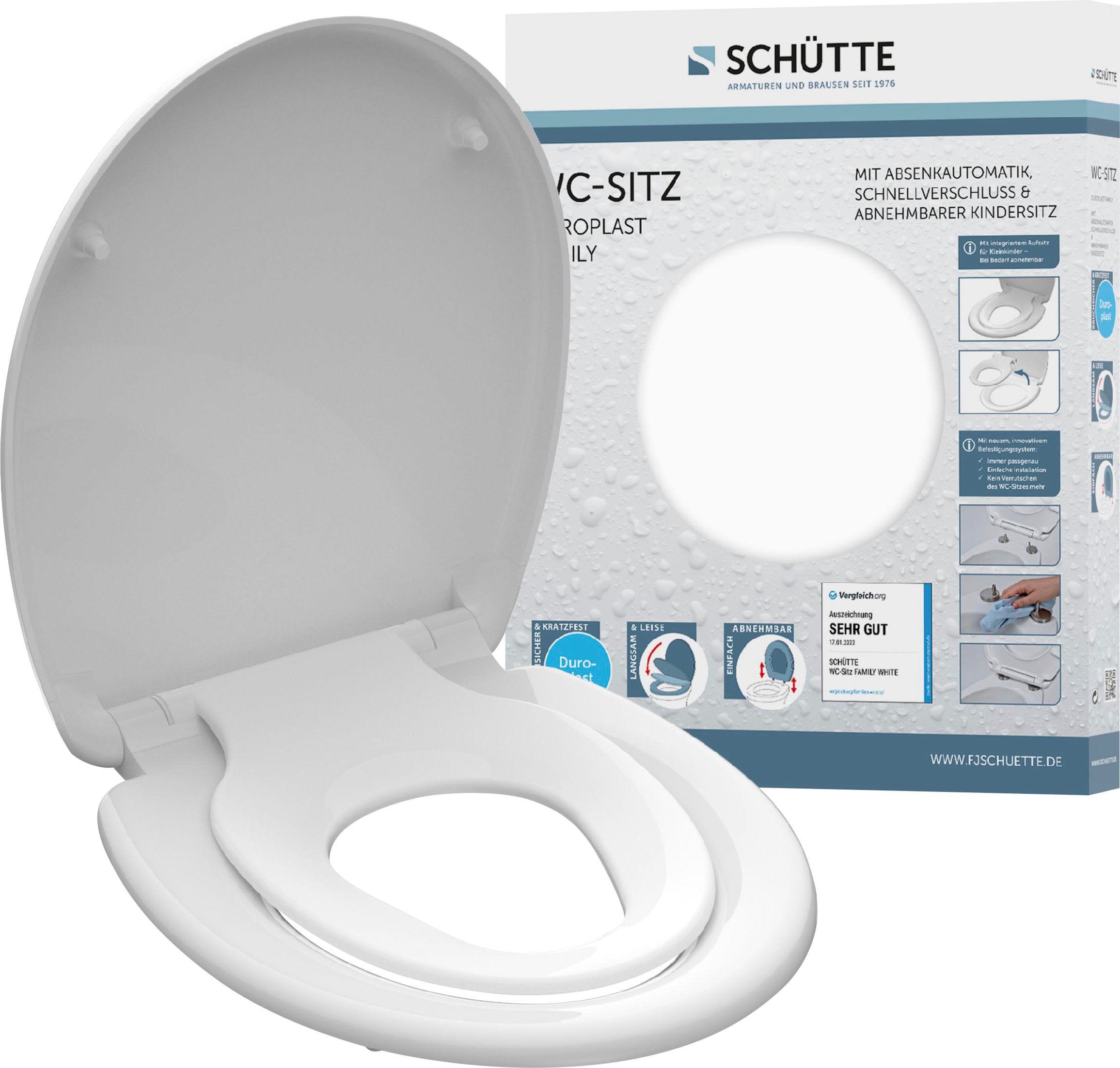 Schütte WC-Sitz »FAMILY WHITE«, Duroplast, Absenkautomatik, Schnellverschlu günstig online kaufen