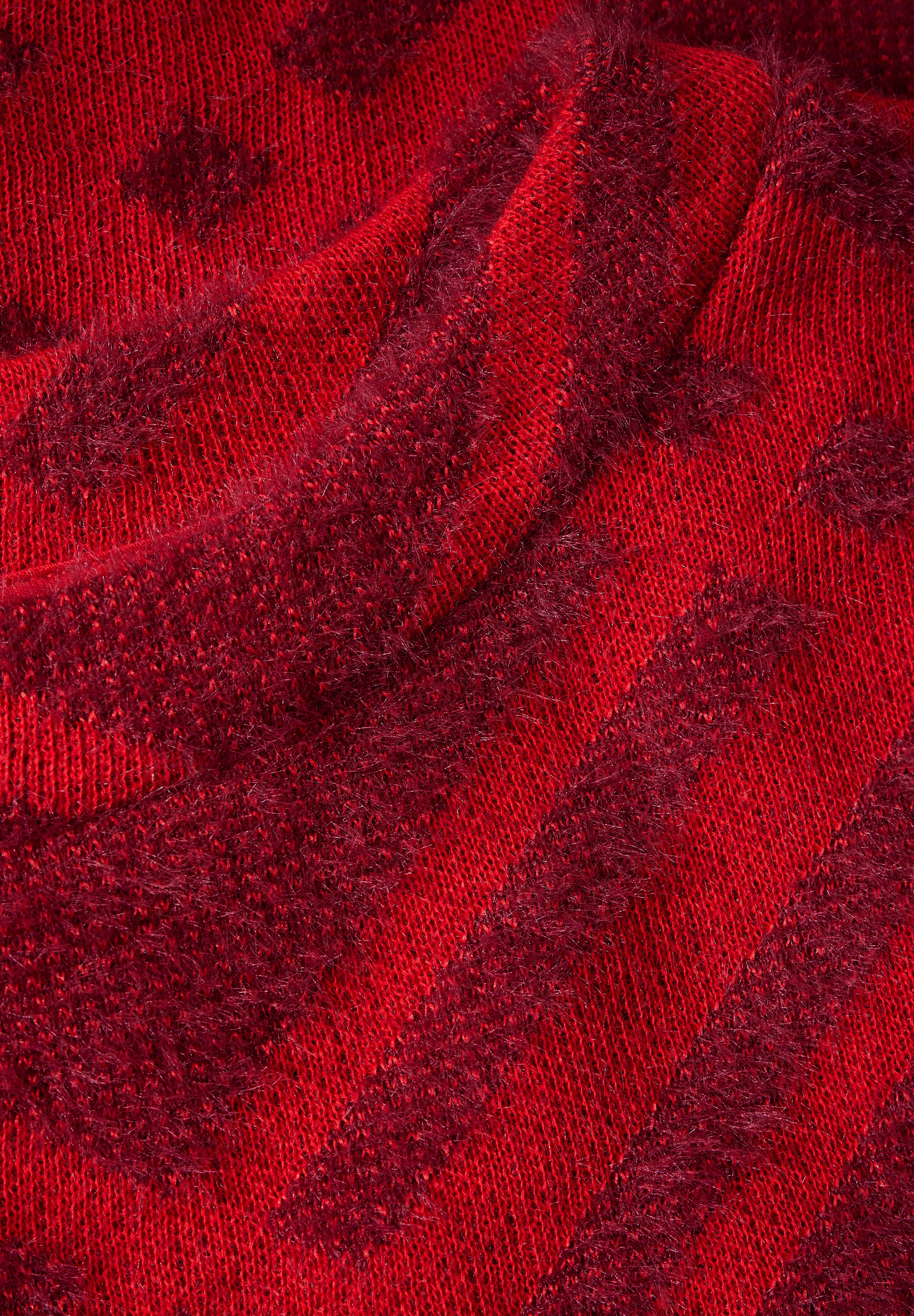 STREET ONE Strickpullover »mit Karomuster«, mit Karomuster