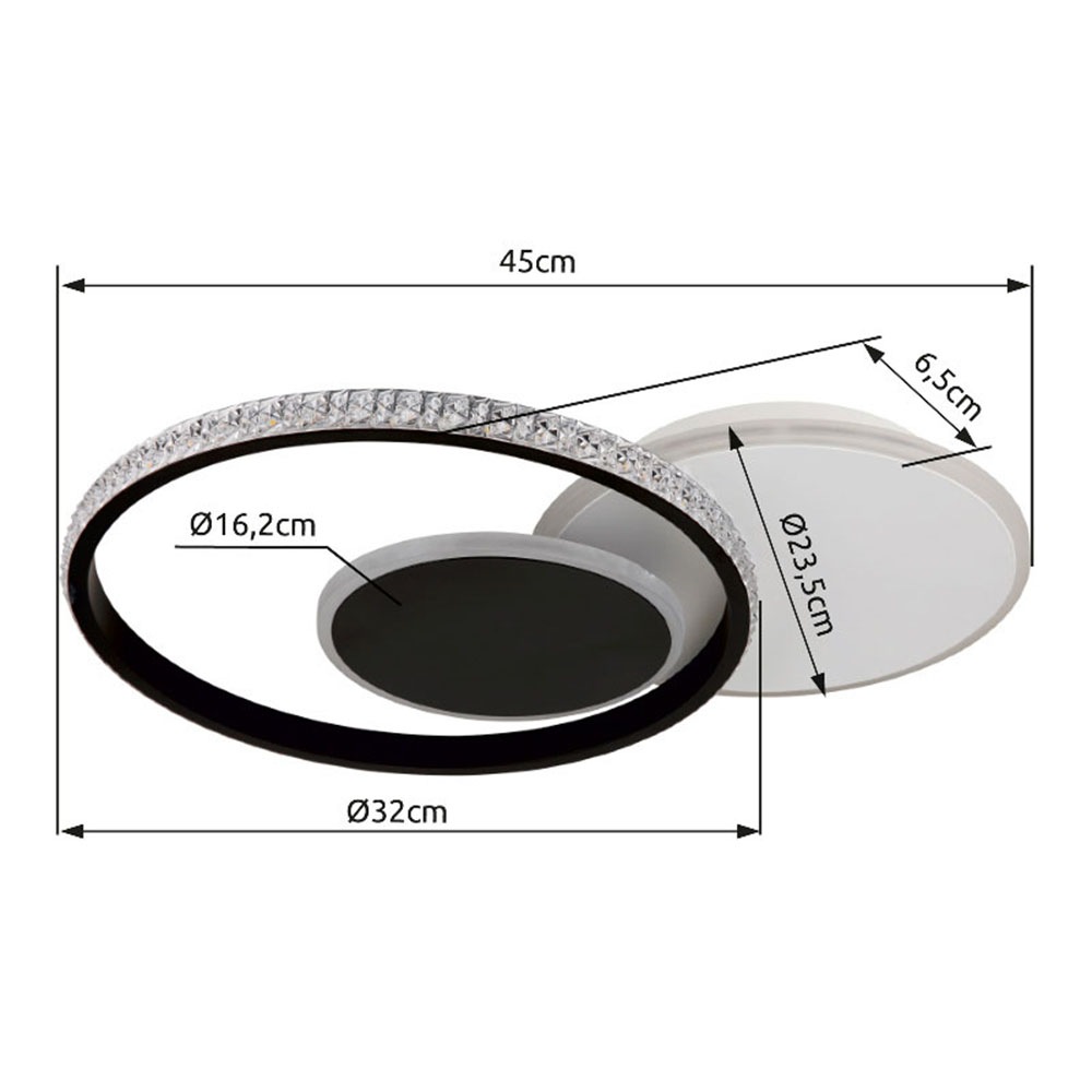 GLOBO LIGHTING LED Deckenleuchte »PERLIX«, Leuchtmittel LED-Modul | LED fest integriert, Deckenlampe/Wohnzimmer/Schlafzimmer/modern