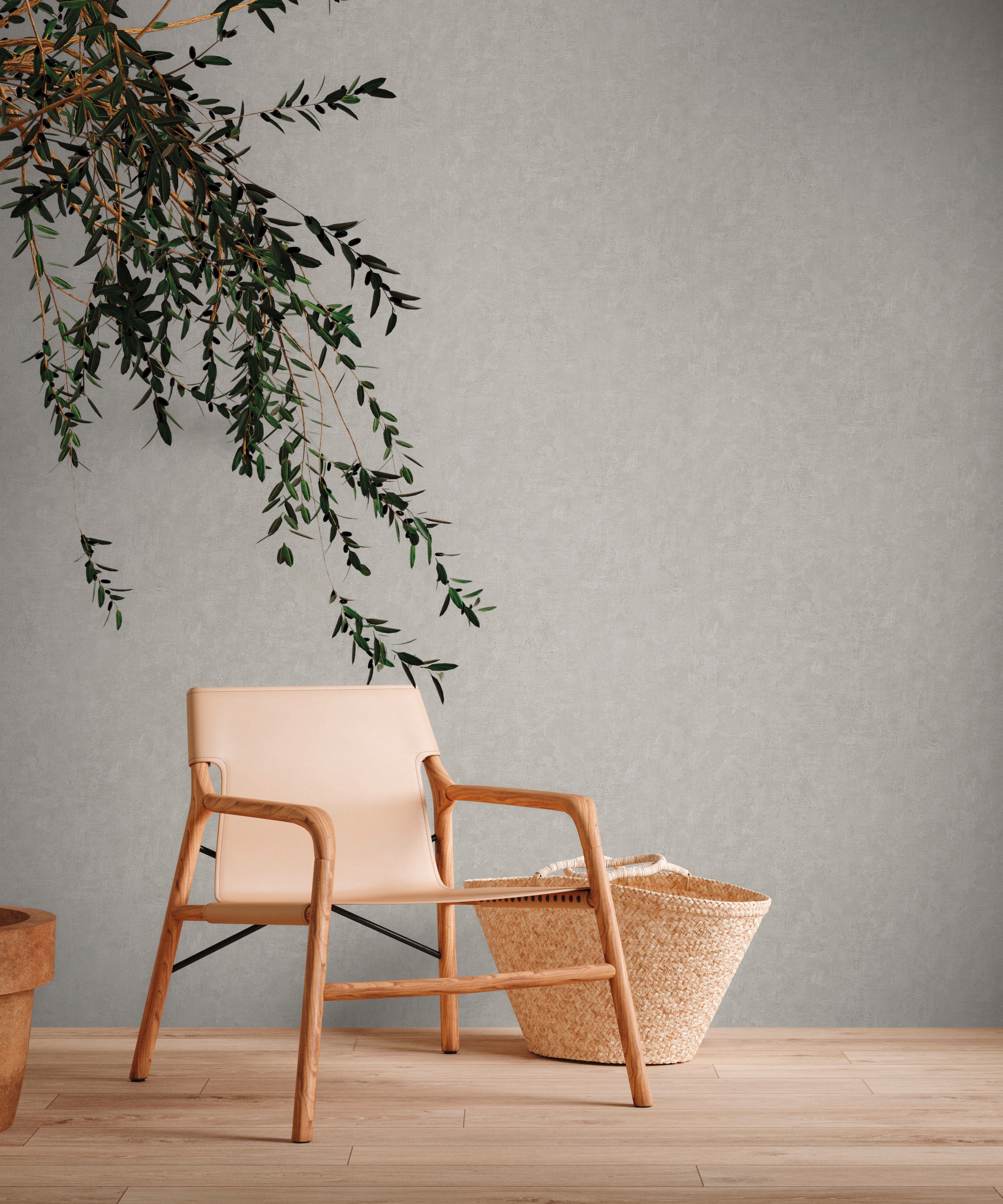 A.S. Création Vliestapete »Natural Living Putzoptik« gemustert | matt | neutral leicht strukturiert Strukturtapete  PVC-Frei, skandinavisch, Flur