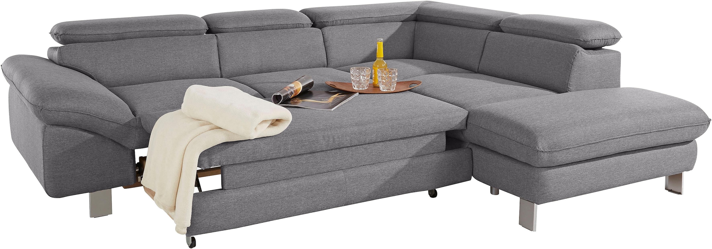 COTTA Ecksofa »Driver L-Form«, mit Kopfteilverstellung, wahlweise mit Bettfunktion