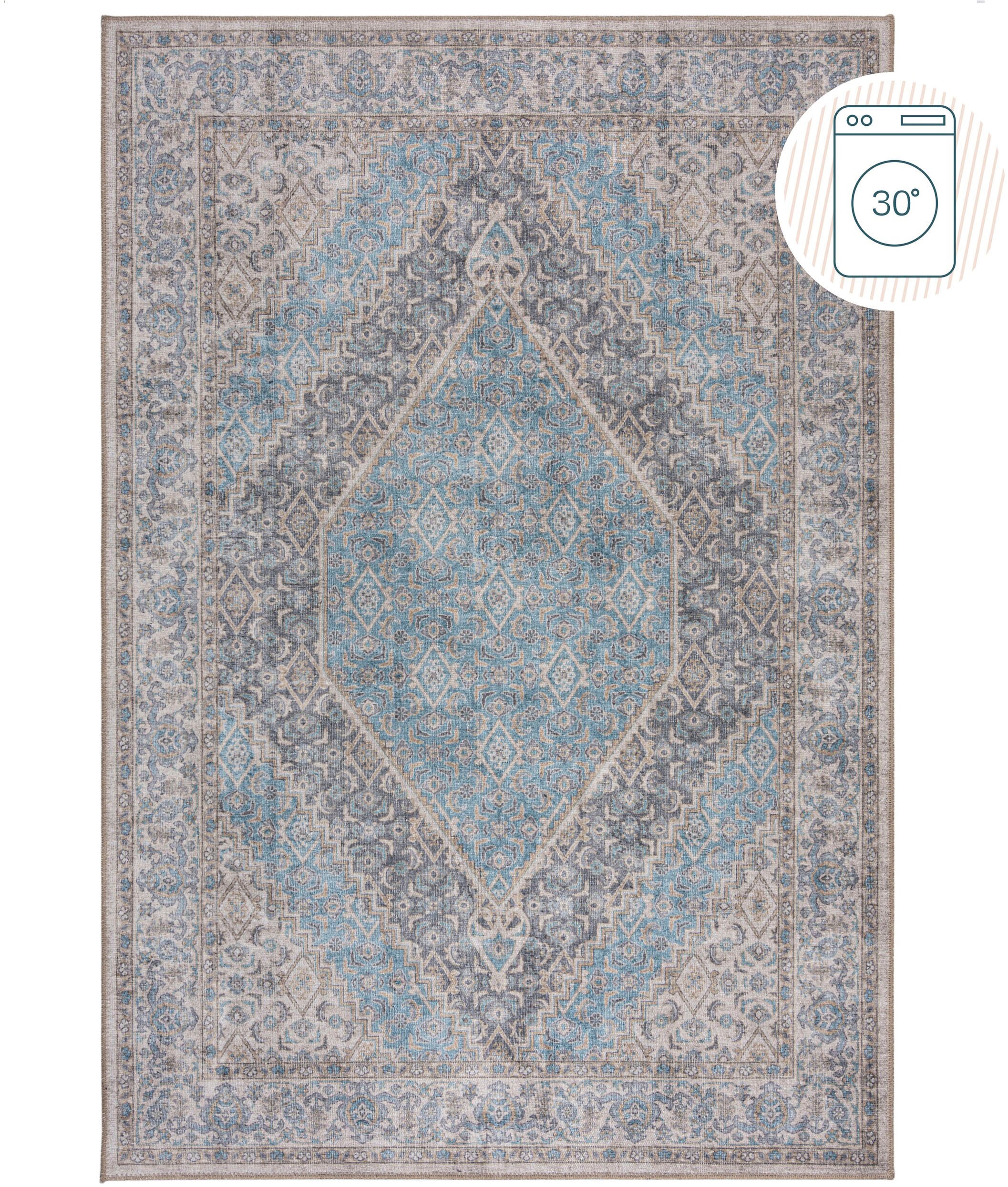 FLAIR RUGS Teppich »Corin«, rechteckig, 4 mm Höhe, Waschbarer Traditionelle günstig online kaufen