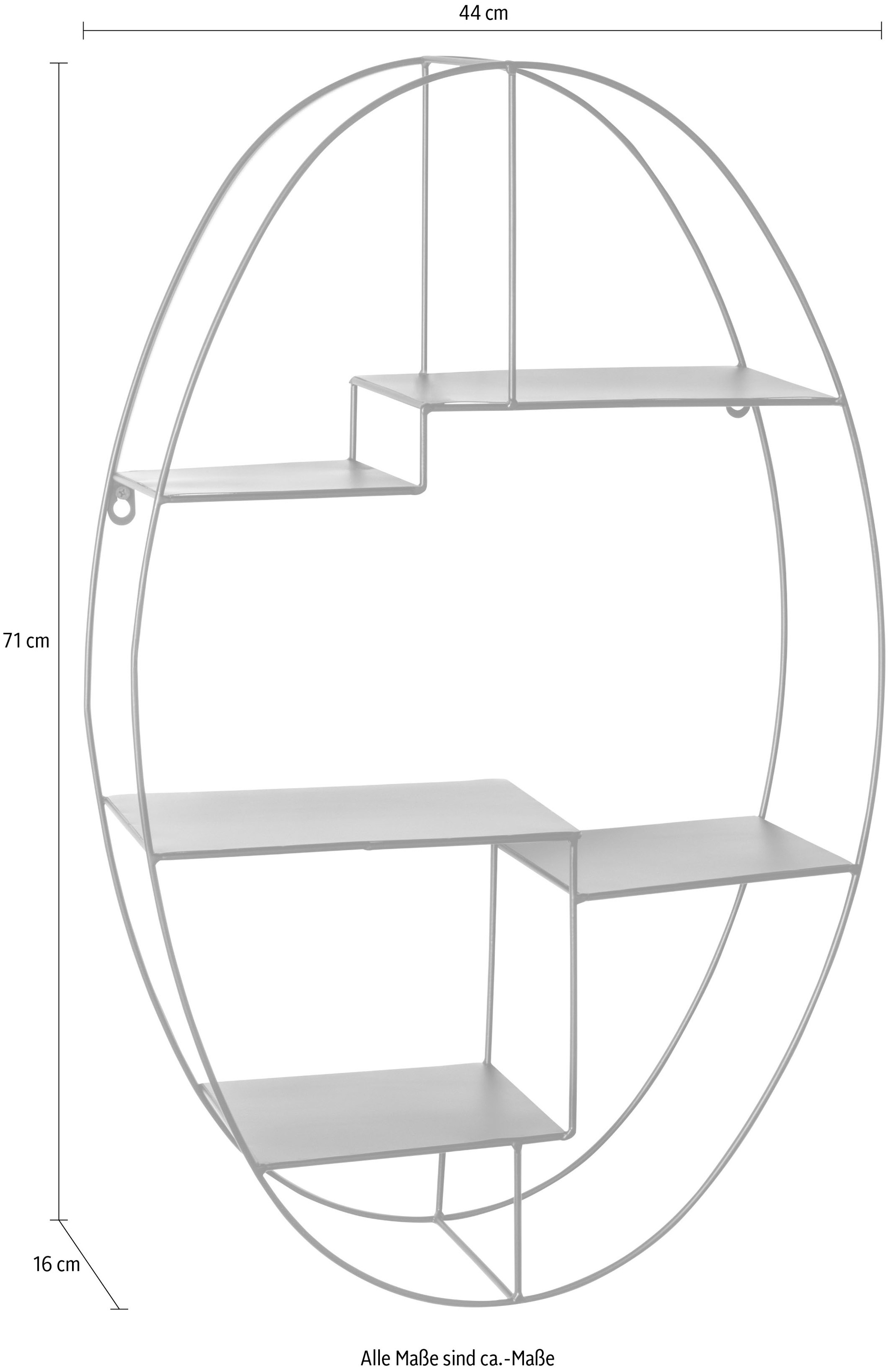 HAKU Wandregal »23517« Breite 44 cm