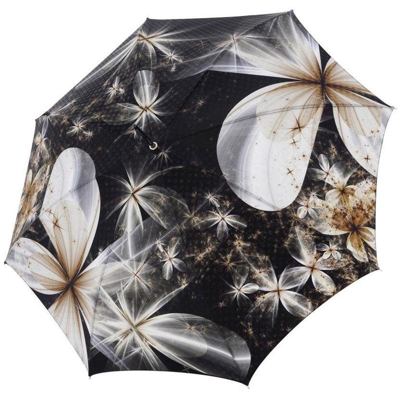 DOPPLER MANUFAKTUR Stockregenschirm »Boheme, magnolia« handgemachter Manufaktur-Stockschirm schwarz