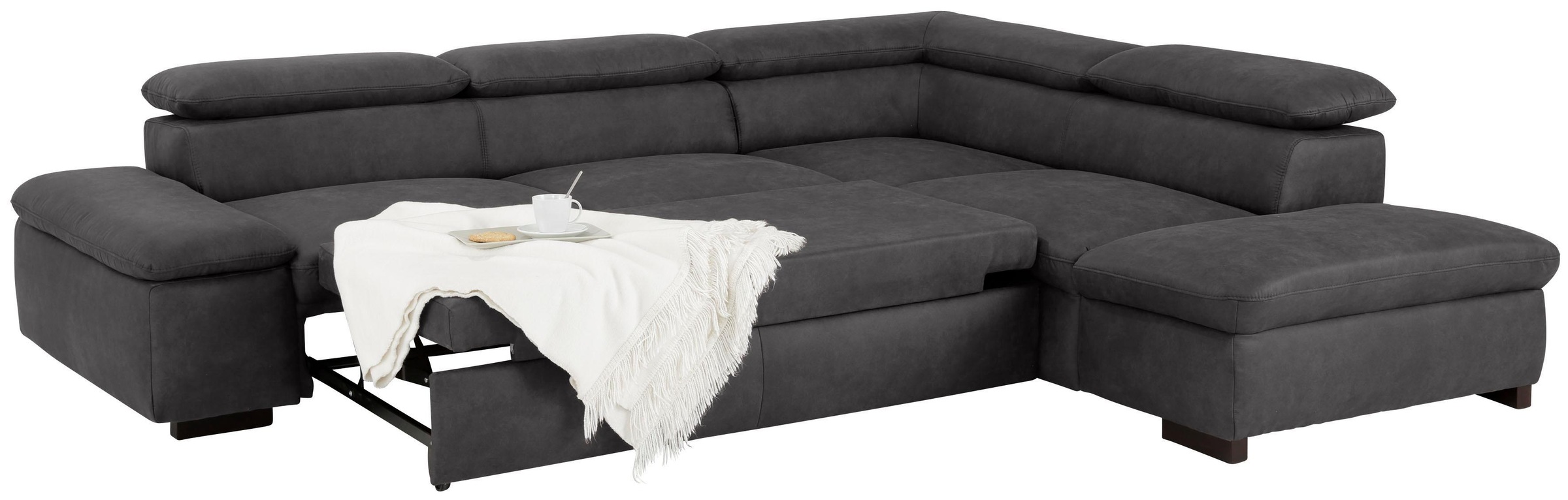 Home affaire Ecksofa »Alberto L-Form«, mit Kopfteilverstellung, wahlweise mit Bettfunktion