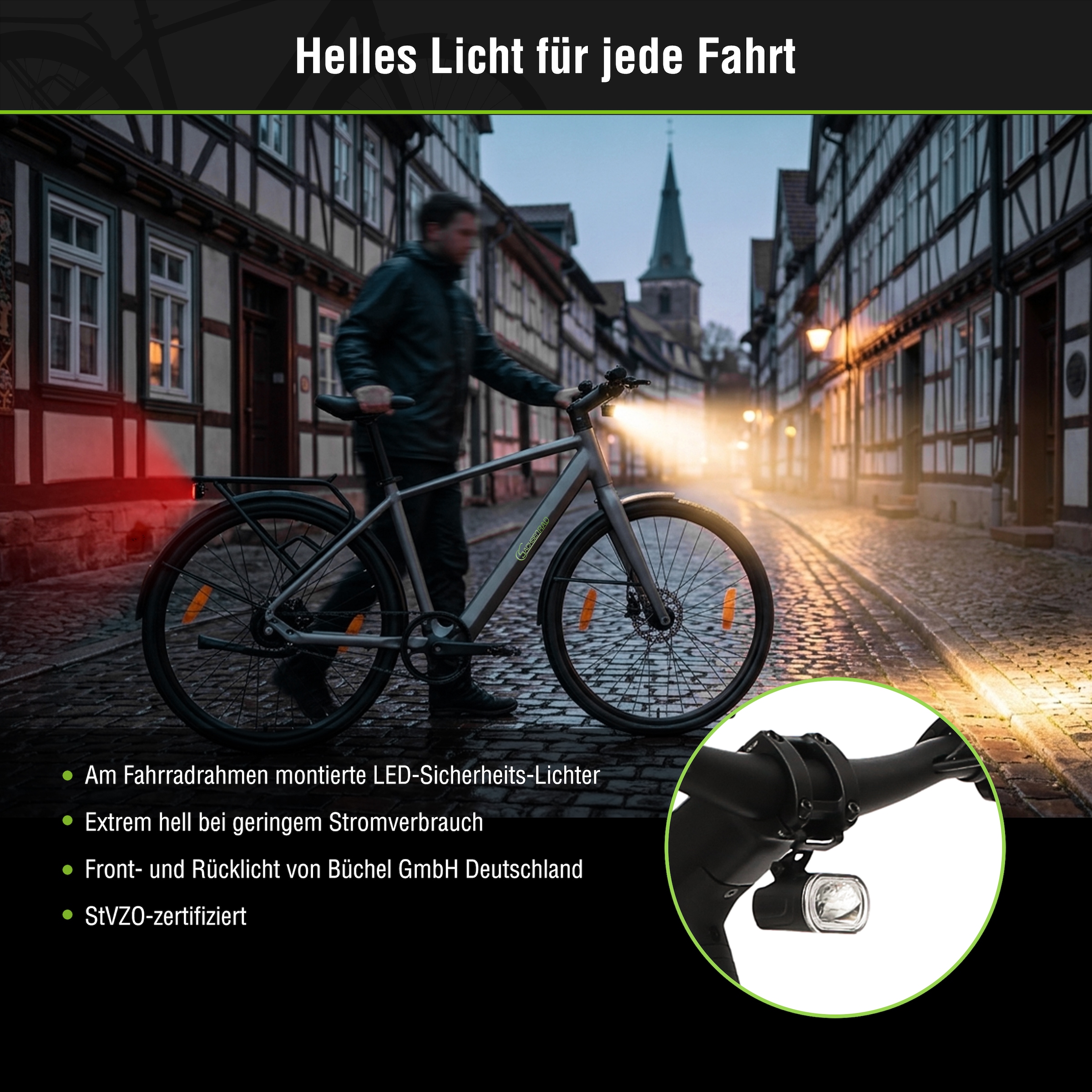 SachsenRad »C3M Roma II mit intelligenter Unterstützungsstufe« ohne Schaltung Heckmotor 250 W nur 16KG ohne Gepäckträger und Schutzblech