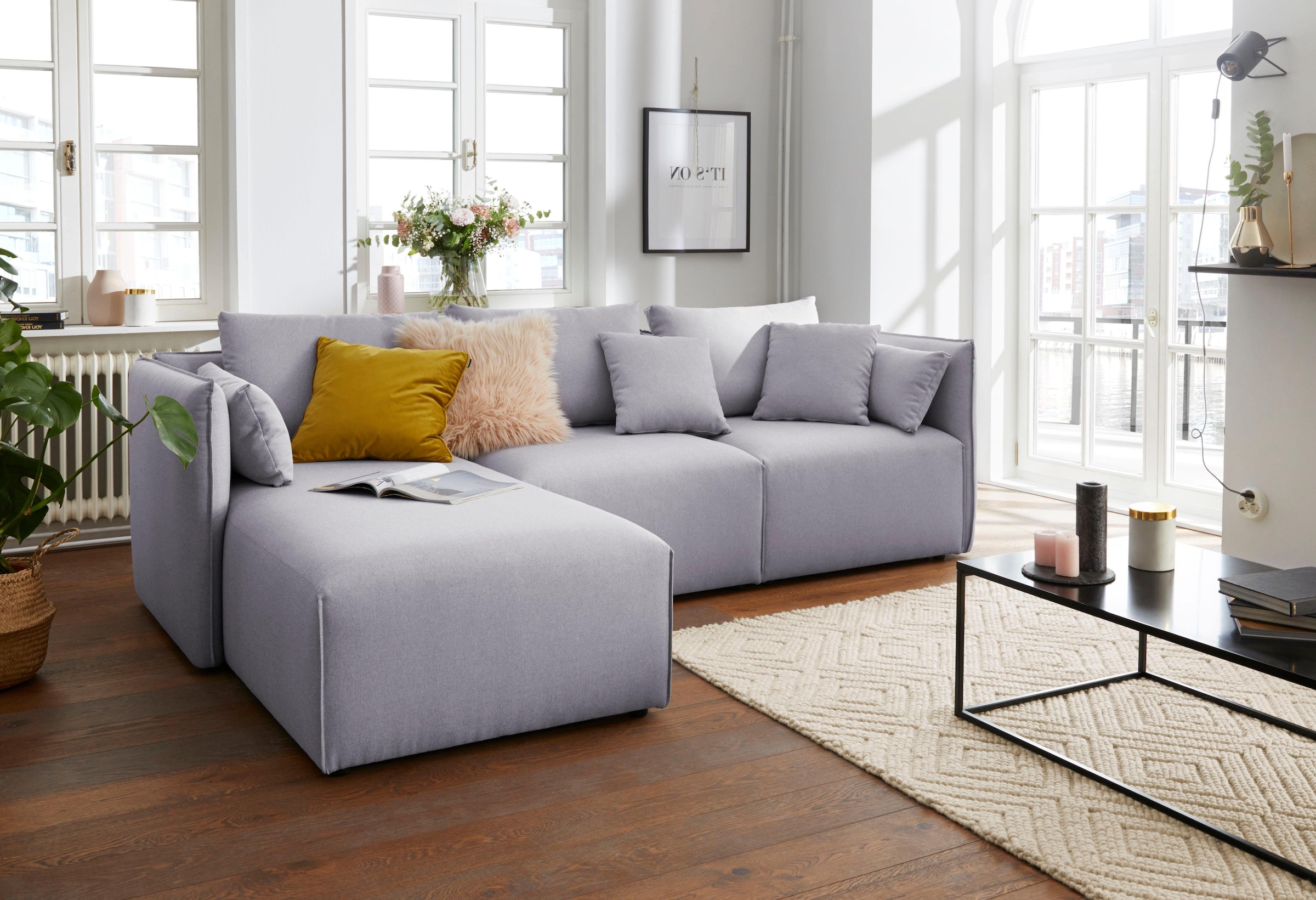 andas Ecksofa »Nöre«, (3 Teile), zusammengesetzt aus Modulen, in vielen Bezugsqualitäten und Farben