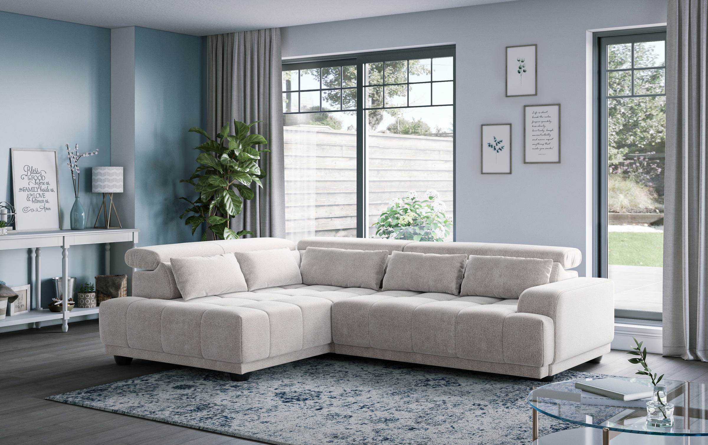 COTTA Ecksofa »Jade - L Form, Sitzbreite 201 cm« inkl. Kopfteilverstellung günstig online kaufen