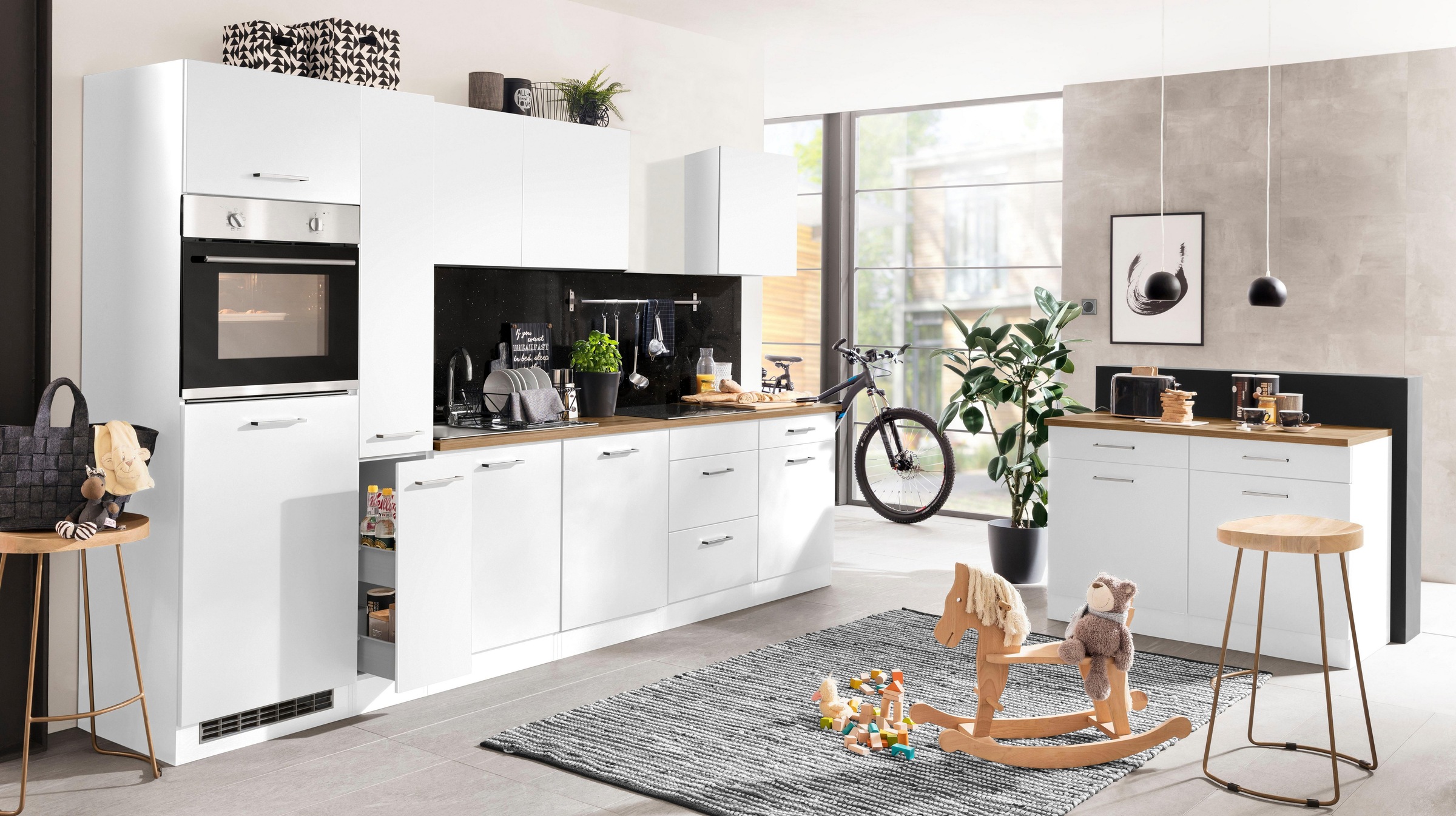 KOCHSTATION Küchenzeile »KS-Kehl«, ohne E-Geräte, Breite 330 cm, für Kühlsc günstig online kaufen