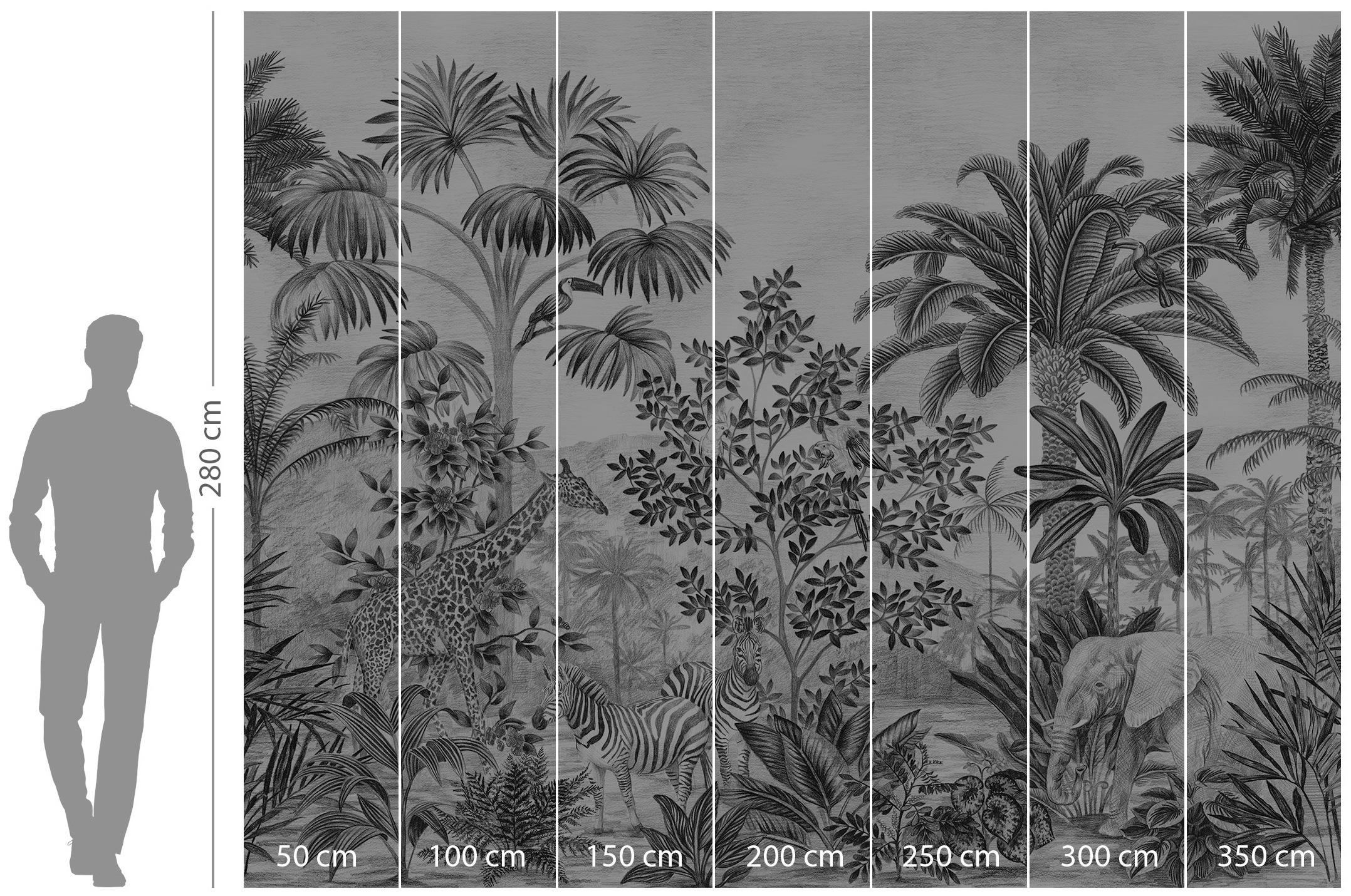 Komar Vliestapete »Digitaldruck Vlies - Jungle Evolution - Größe 350 x 280 cm«, bedruckt, Kinderzimmer