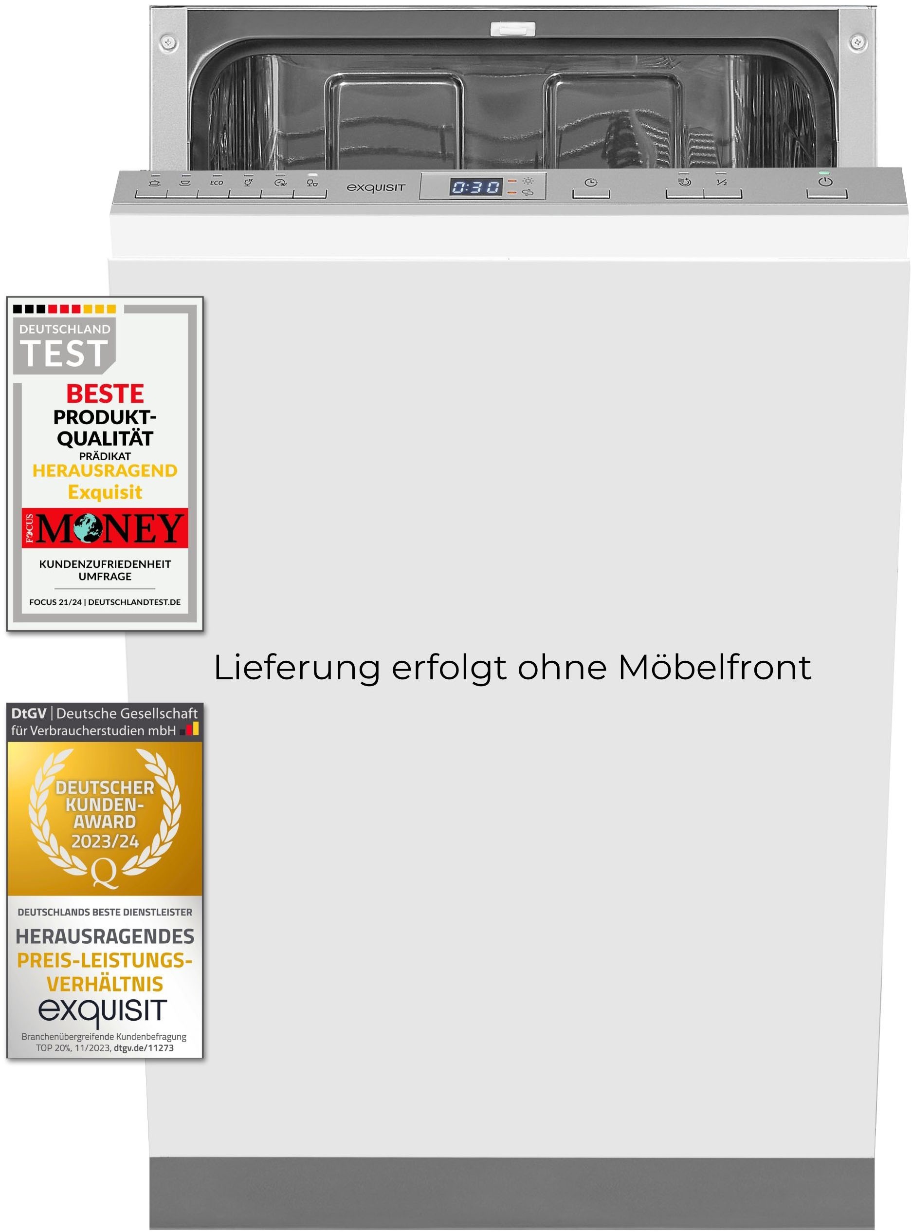 exquisit vollintegrierbarer Geschirrspüler »EGSP2109-E-030E silber«, 9 Maßg günstig online kaufen