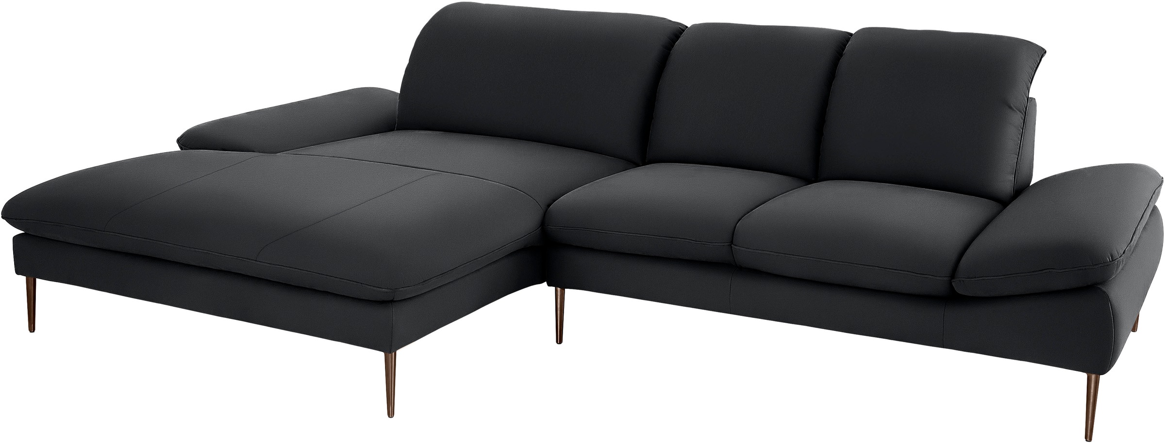 W.SCHILLIG Ecksofa »enjoy&MORE, Designsofa, bequem, zeitlos und elegant, L-Form«, Sitztiefenverstellung, Füße bronze pulverbeschichtet, Breite 310 cm