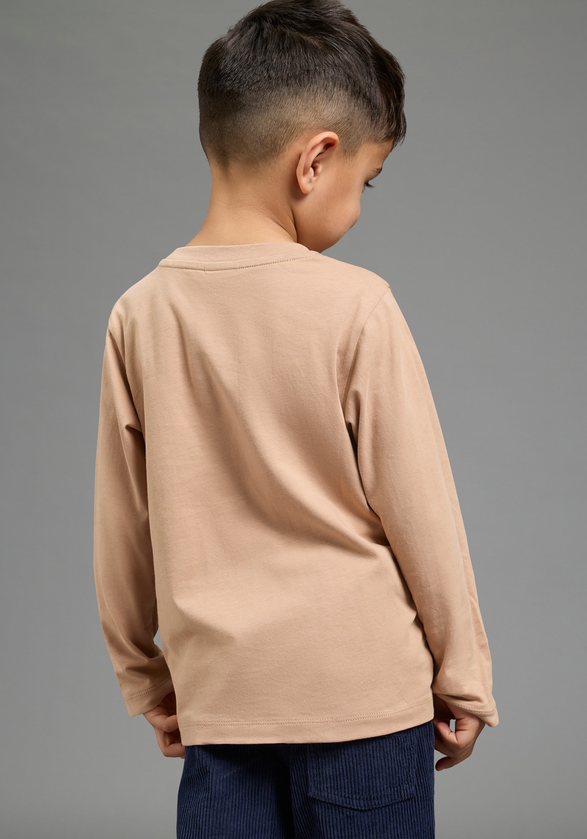 KIDSWORLD Langarmshirt »Shirt mit großer Fuchs Frottee-Applikation« hüftlange Basic-Passform, Langarm-Design, mit Stickerei