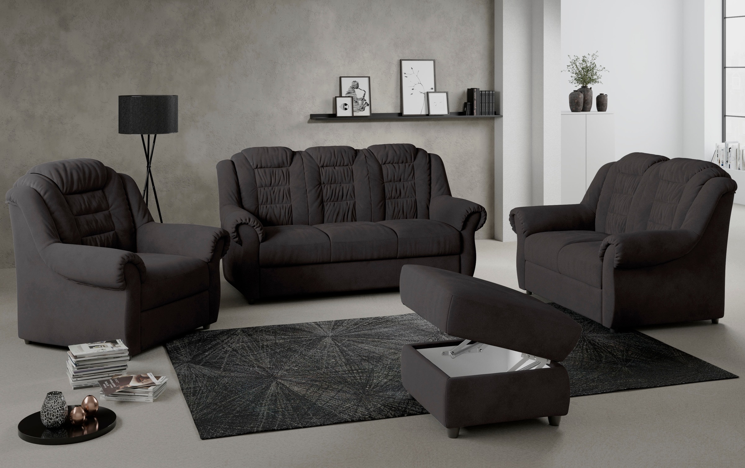 Home affaire 3-Sitzer »Boston« Sofa mit hoher Rückenlehne günstig online kaufen