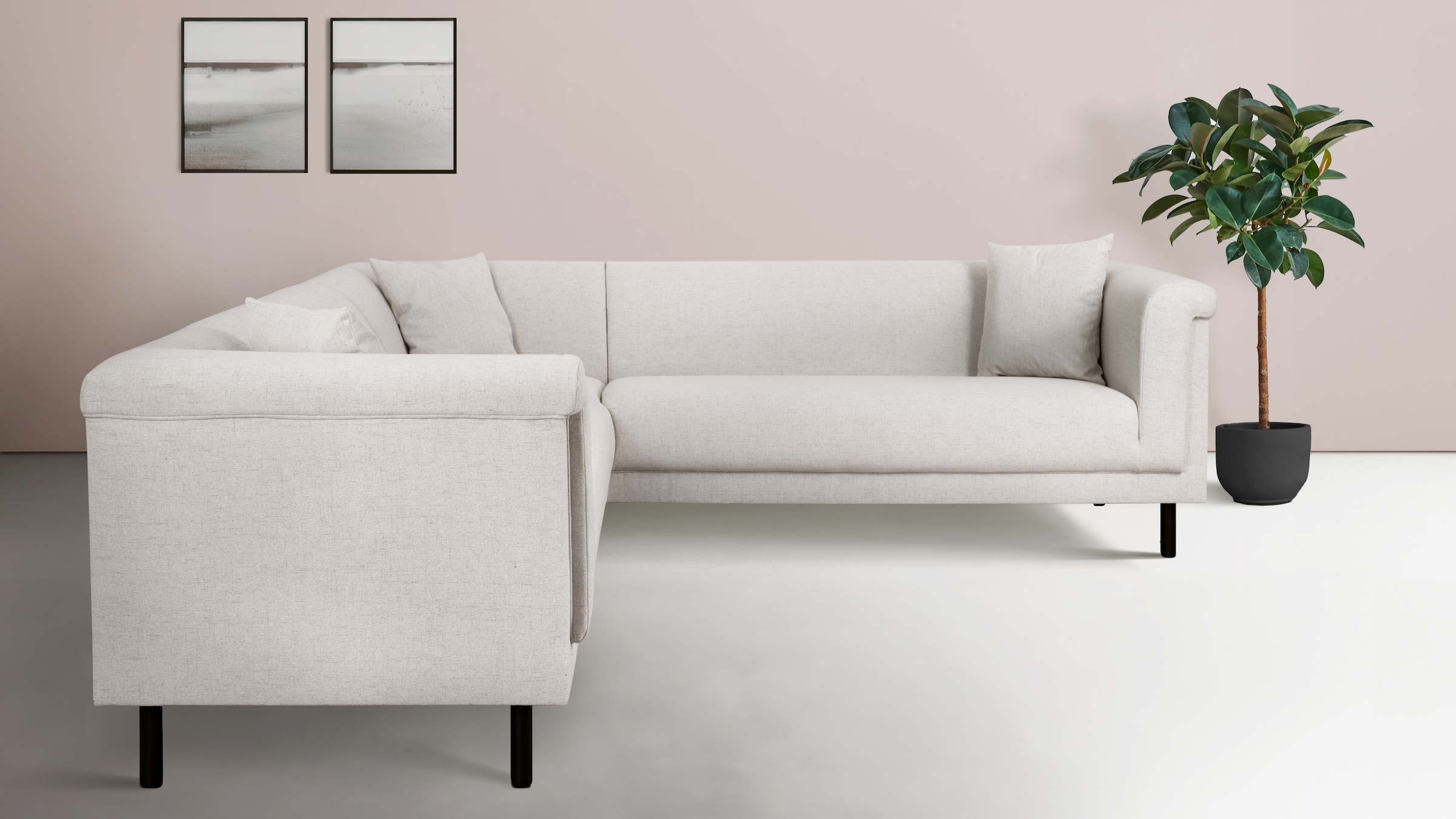 INOSIGN Ecksofa »AGNIA L-Form  B/T/H: 244/244/71 cm«, incl. Zierkissen, gleichschenklig, auch in Cord