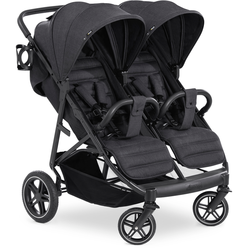 HAUCK Geschwisterwagen »Uptown Duo, black« 30 kg mit schwenk- und feststellbaren Vorderrädern black