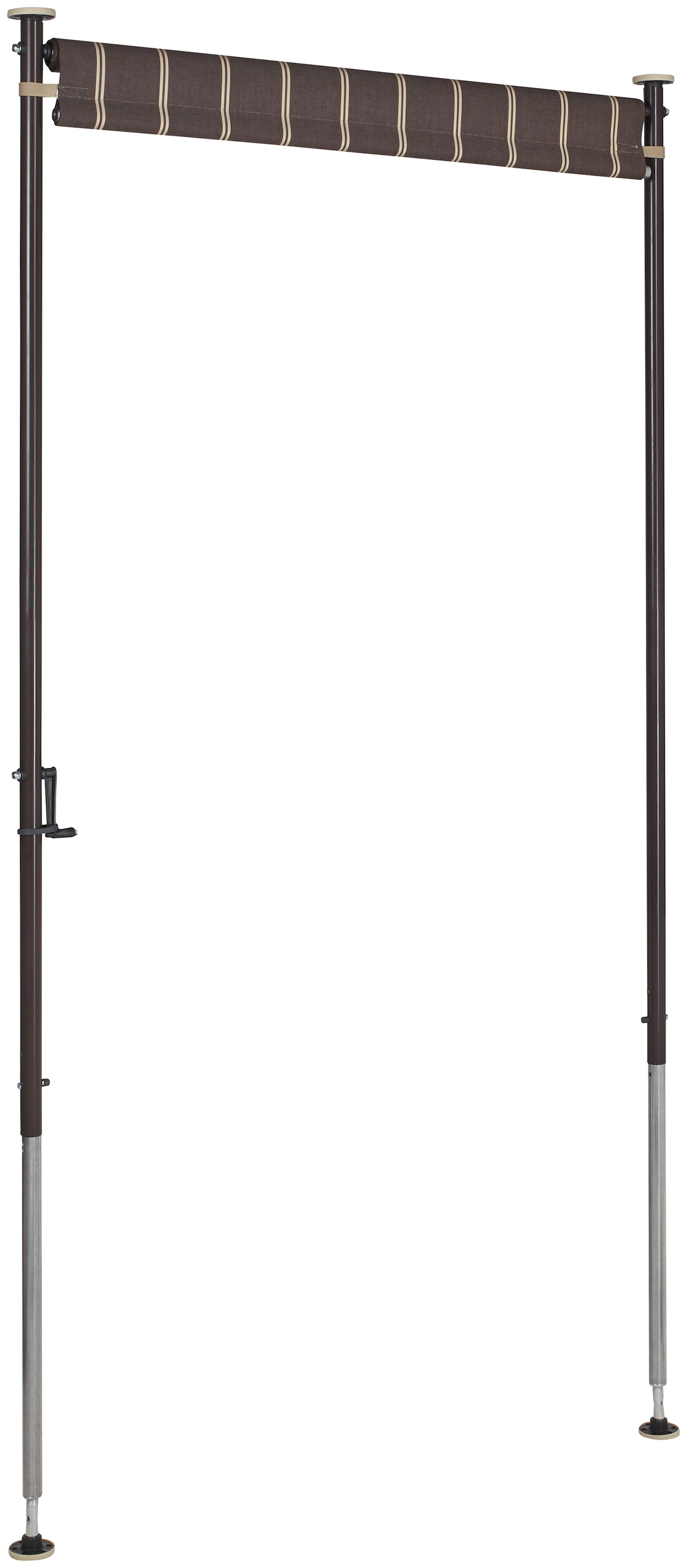 Angerer Freizeitmöbel Klemm-Senkrechtmarkise, braun/weiß, BxH: 120x225 cm
