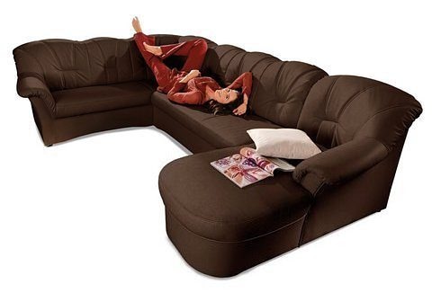 DOMO collection Wohnlandschaft »Papenburg, zeitlose Rückensteppung, elegante Formensprache, U-Form«, in großer Farbvielfalt, wahlweise mit Bettfunktion