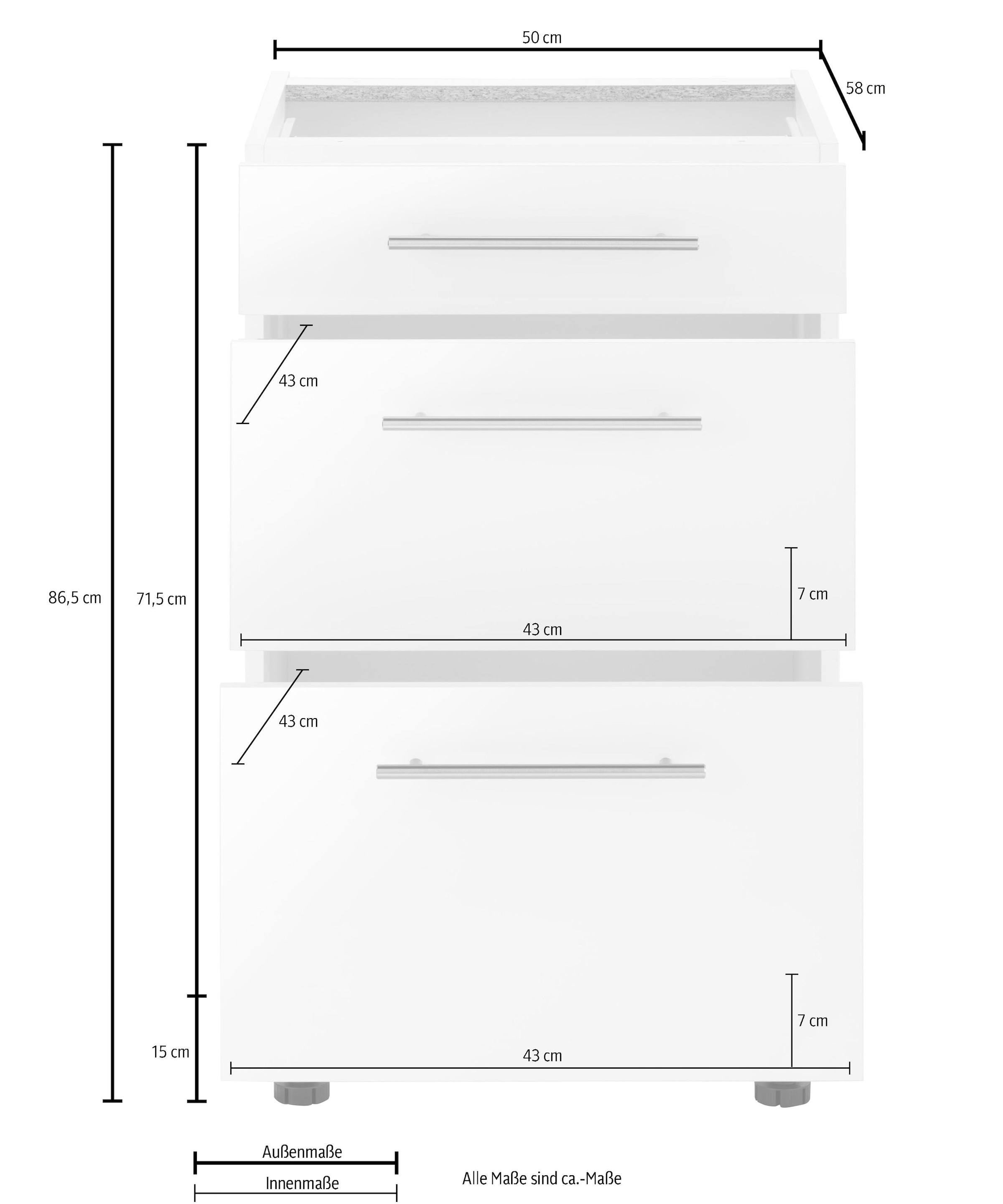 wiho Küchen Unterschrank »Ela«, Breite 50 cm, mit Soft-Close-Funktion