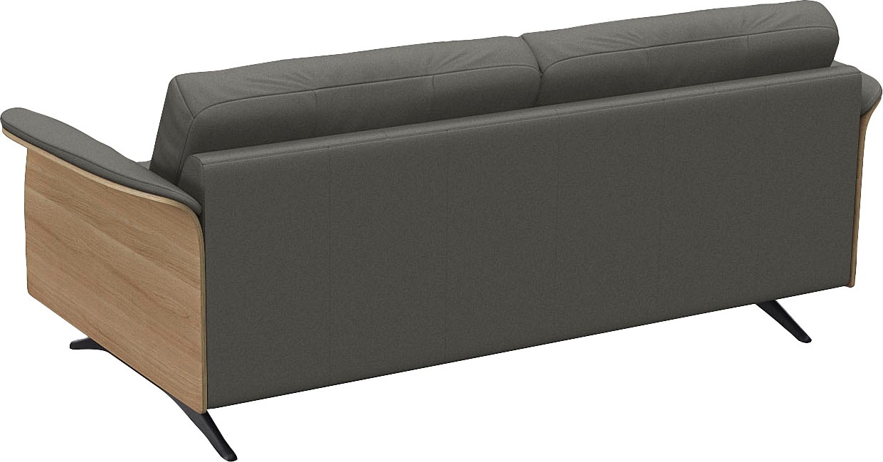 FLEXLUX 2,5-Sitzer »Glow Sofa, Couch, Premium-Sitzkomfort: Kaltschaum & Federkern«, Armlehnenblende in geölter Eiche, Fuß schwarz